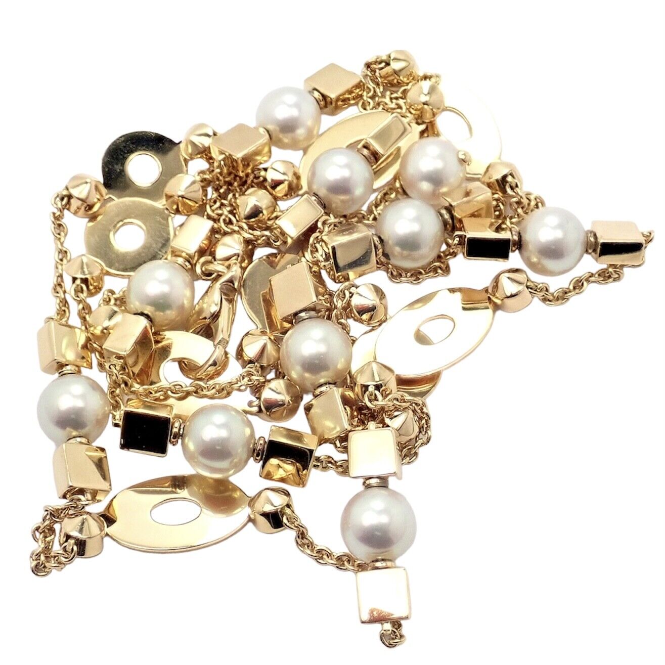Authentic Bulgari Bvlgari Lucea 18k Yellow Gold 34.7mm Pearl Necklace for Women - Luxury Jewelry Gift for Anniversary, Wedding & Special Occasions