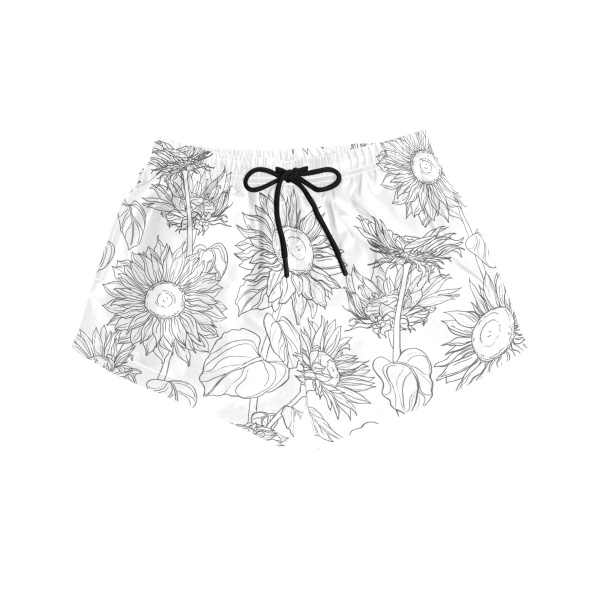 ALAZA Women's Sunflower Print Drawstring Shorts - Casual Summer Beach Shorts for Women - Perfect for Vacation, Poolside Lounging & Outdoor Activities
