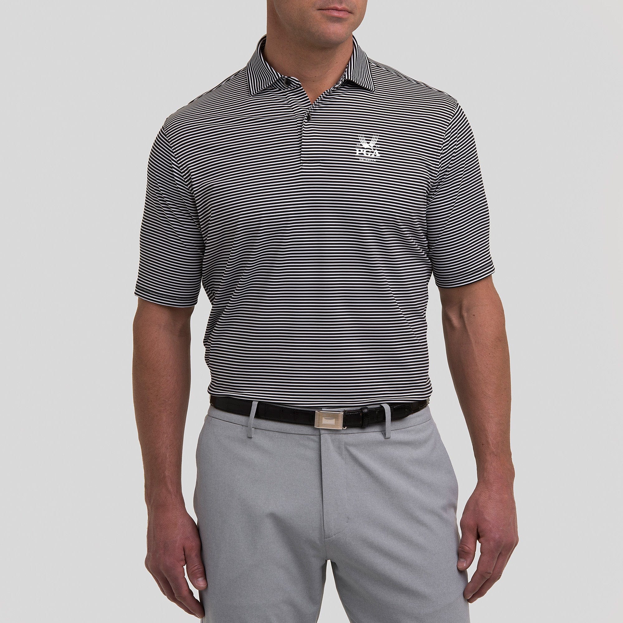 2024 PGA Championship Owens Stripe Tech Polo - Moisture-Wicking Performance Golf Shirt for Men - Perfect for Tournaments & Casual Play