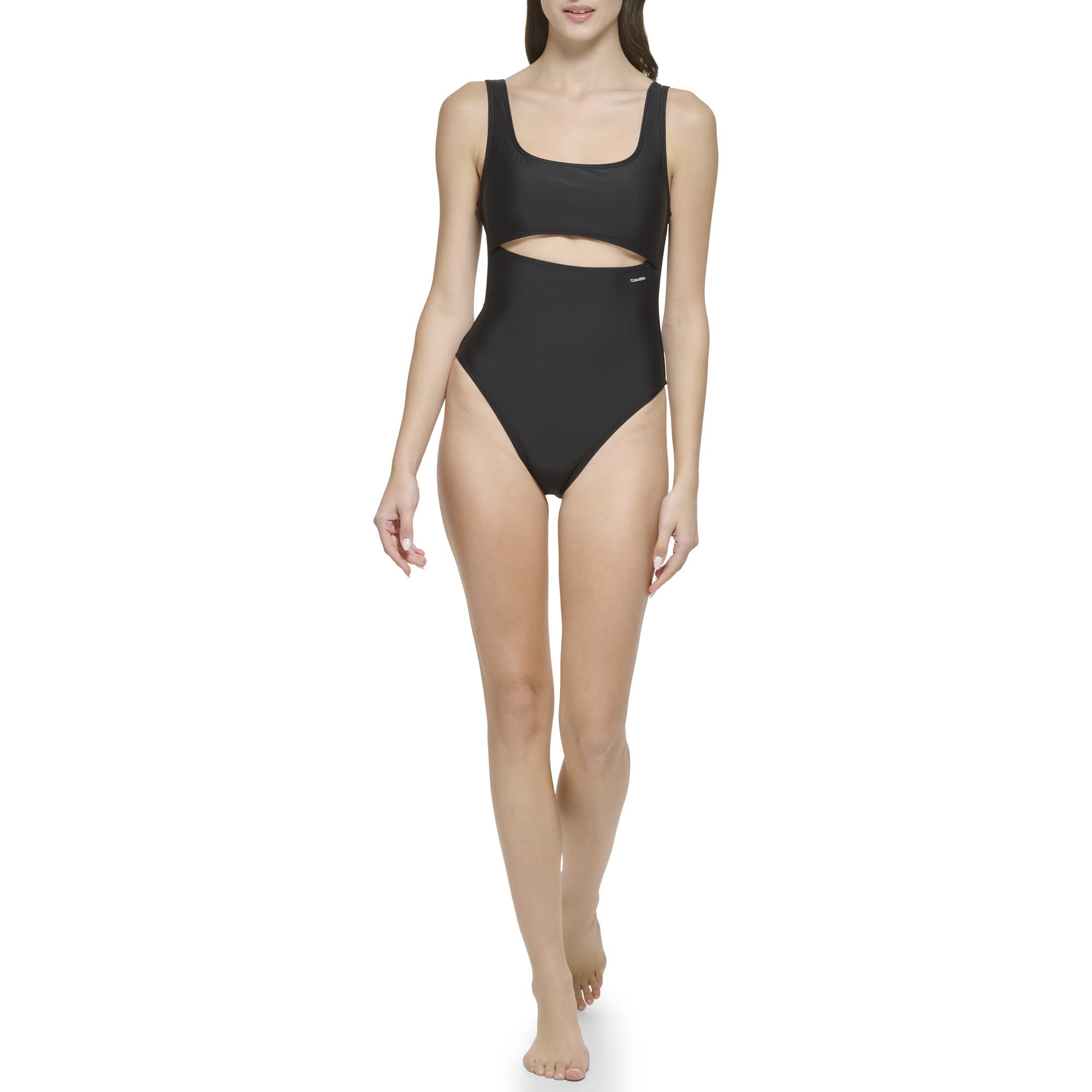 Calvin Klein One Piece Swimsuit for Women - Front Cut-Out Design with Removable Soft Cups | Sexy Monokini Bathing Suit for Beach, Pool & Vacation