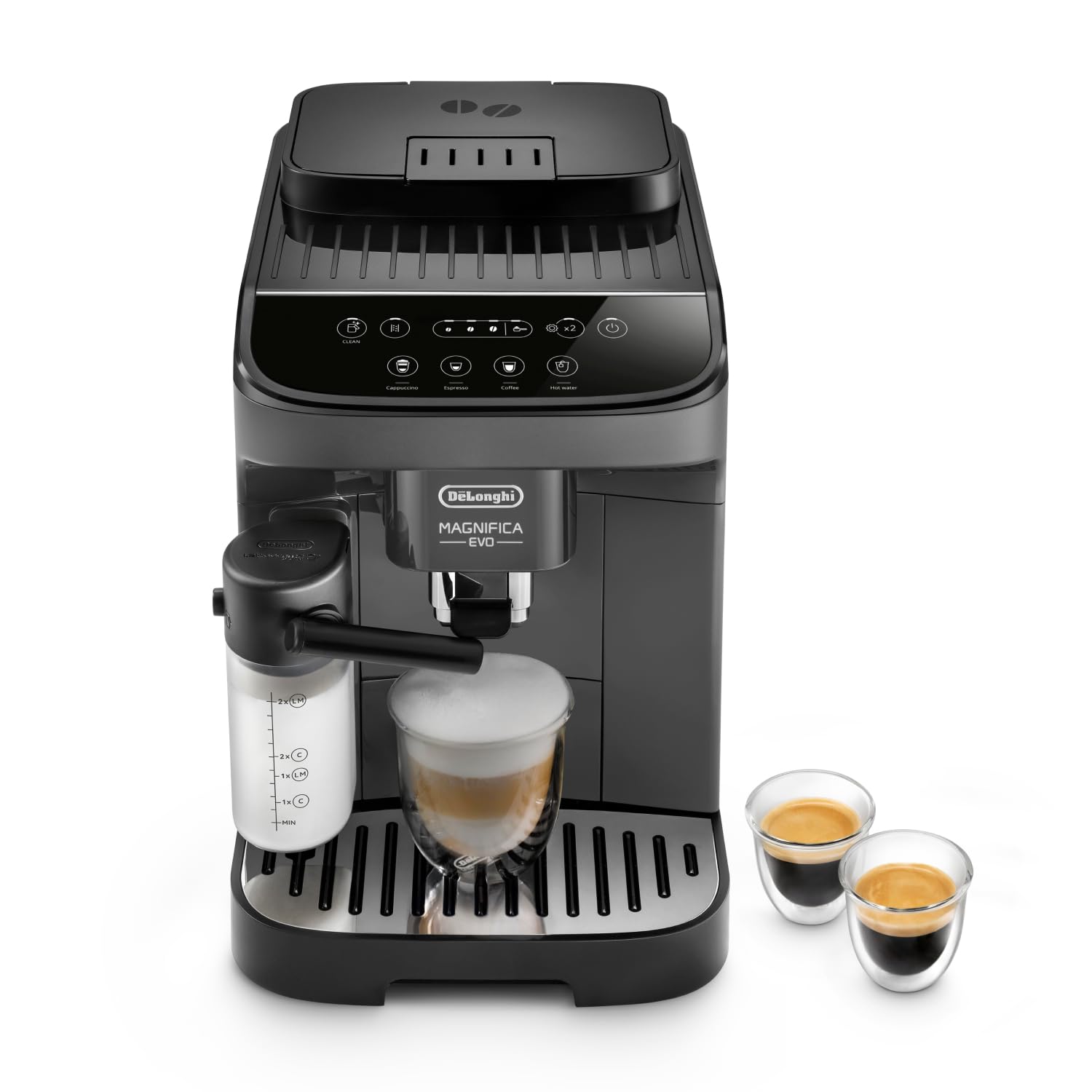 De'Longhi Magnifica Evo ECAM292.52.GB Super Automatic Espresso Machine with Milk Frother, LatteCrema System, Bean to Cup Coffee Maker for Cappuccino & Espresso - 1450W, 4 Preset Recipes, Black - Perfect for Home Baristas & Office Coffee Stations