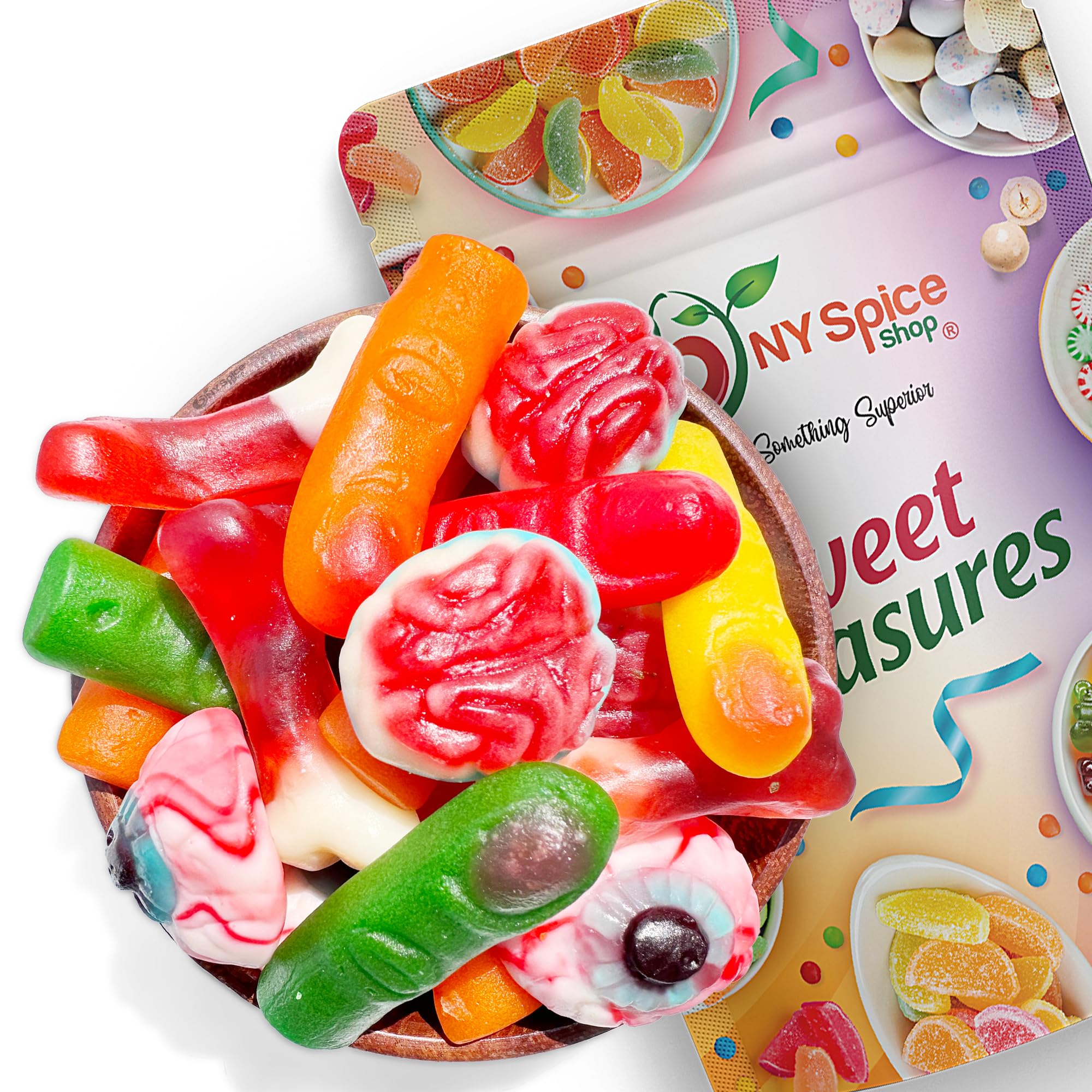 NY Spice Shop Gummy Body Parts Candy - 1 Pound Bulk Halloween Candy for Parties, Missing Body Parts Edible Decor, Perfect for Halloween Decorations, Themed Parties & Scary Movie Nights