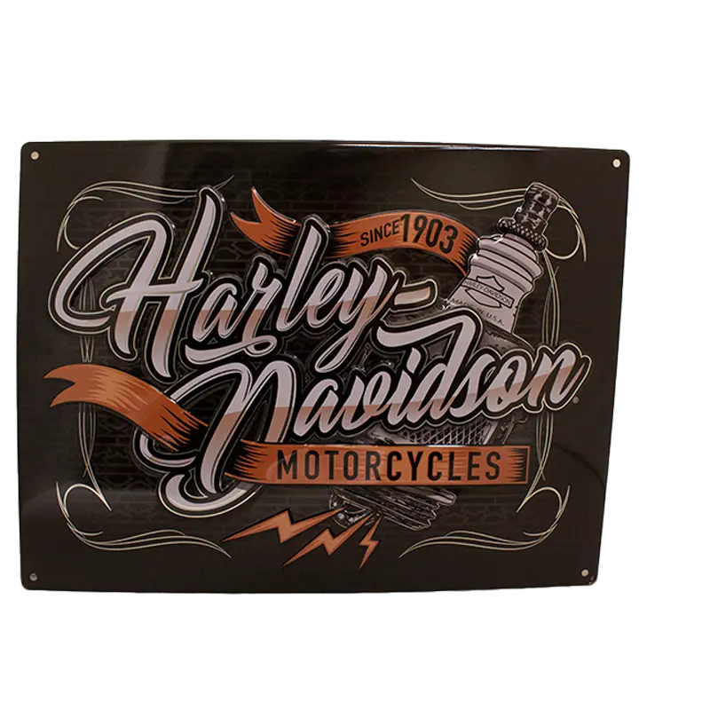 Harley Davidson Spark Plug Sign - Vintage Motorcycle Garage Decor - Perfect for Biker Bars, Man Caves & Motorcycle Enthusiasts