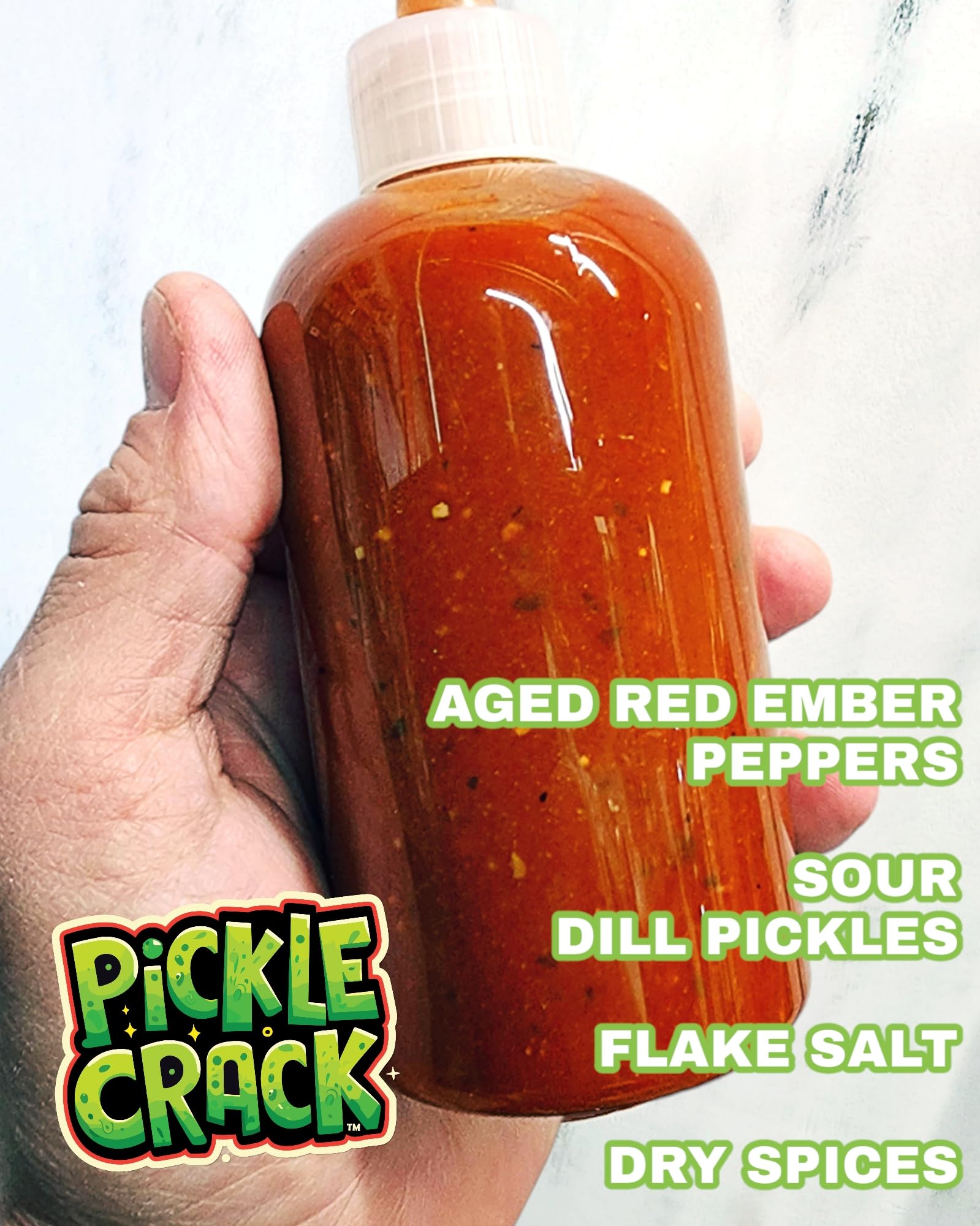 Devil Daves Pickle Crack Hot Sauce - Medium Heat Dill Pickle Flavor, 8.6 Oz Bottle | Perfect for Wings, Burgers, Tacos & Bloody Marys