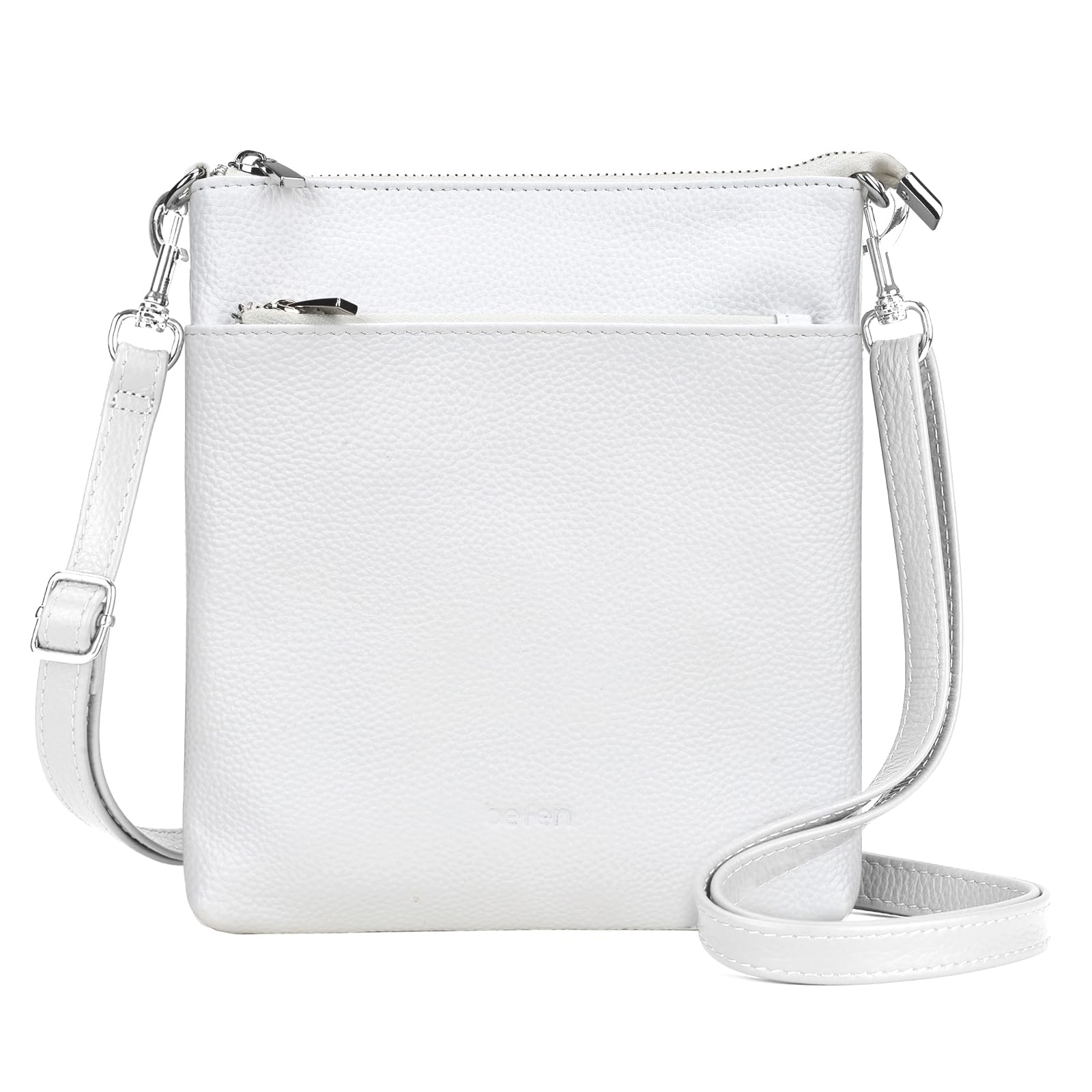 Befen Genuine Leather Crossbody Purse for Women - Lightweight Travel Bag with Adjustable Strap for Daily Use