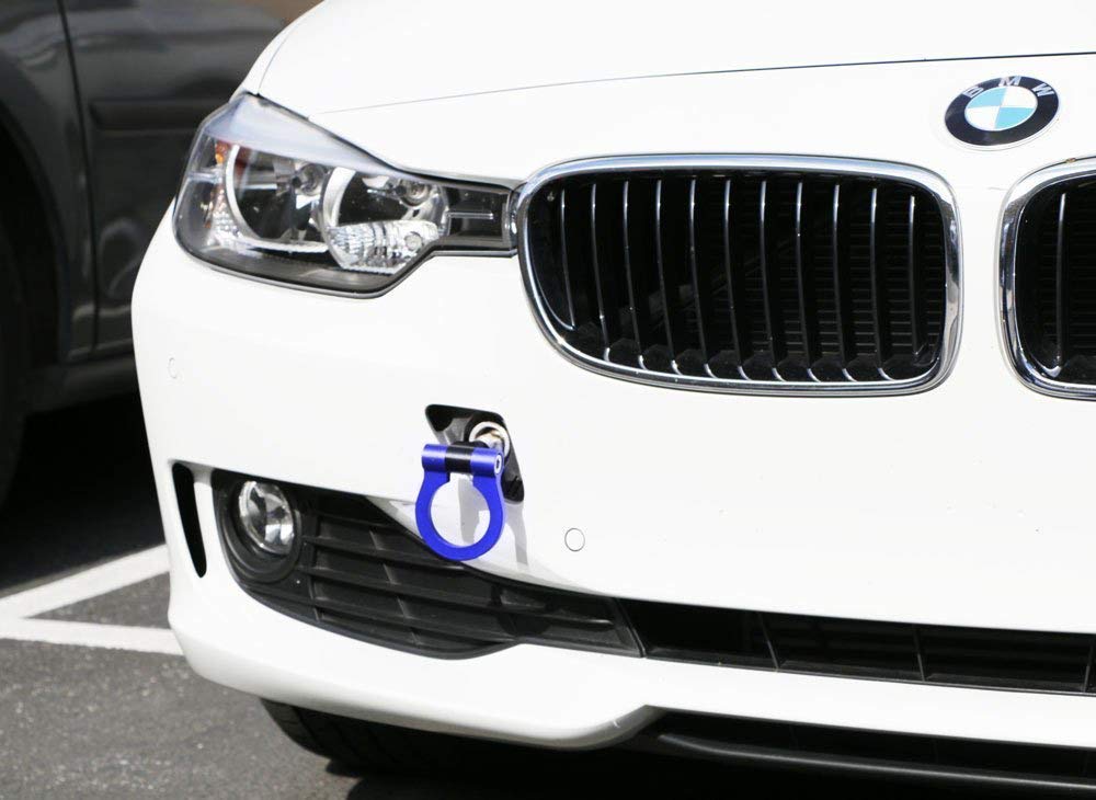 High-Performance Blue Track Racing Style Aluminum Tow Hook for BMW F30 F35 F10 3/4/5 Series & MINI - Perfect for Track Days, Car Shows, and Performance Upgrades