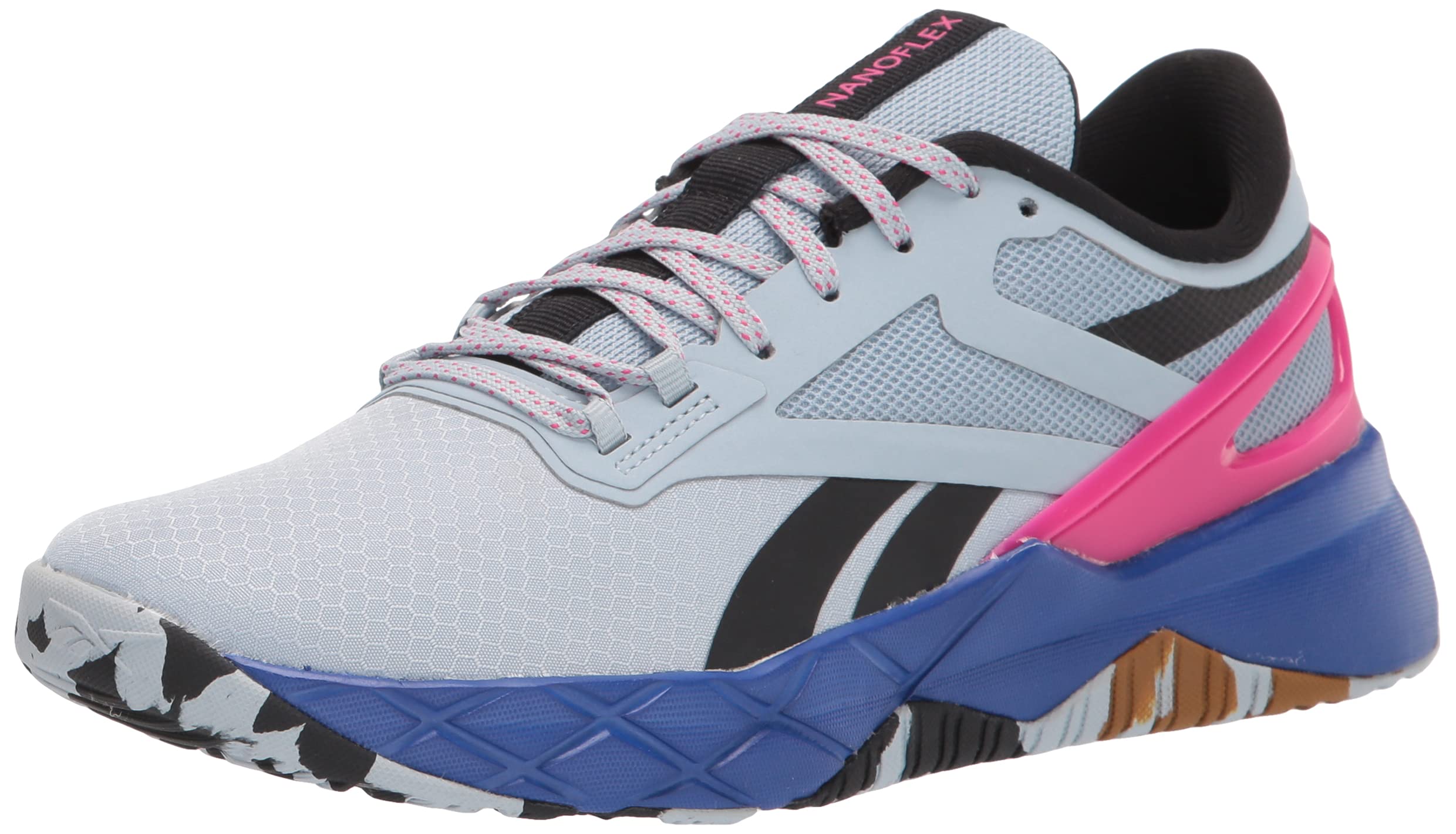 Reebok Women's Nanoflex TR Cross Training Shoes - Lightweight Gym Workout Sneakers for Women, Grey/Black/Pink Size 7 | Perfect for HIIT, Weightlifting & Fitness Classes