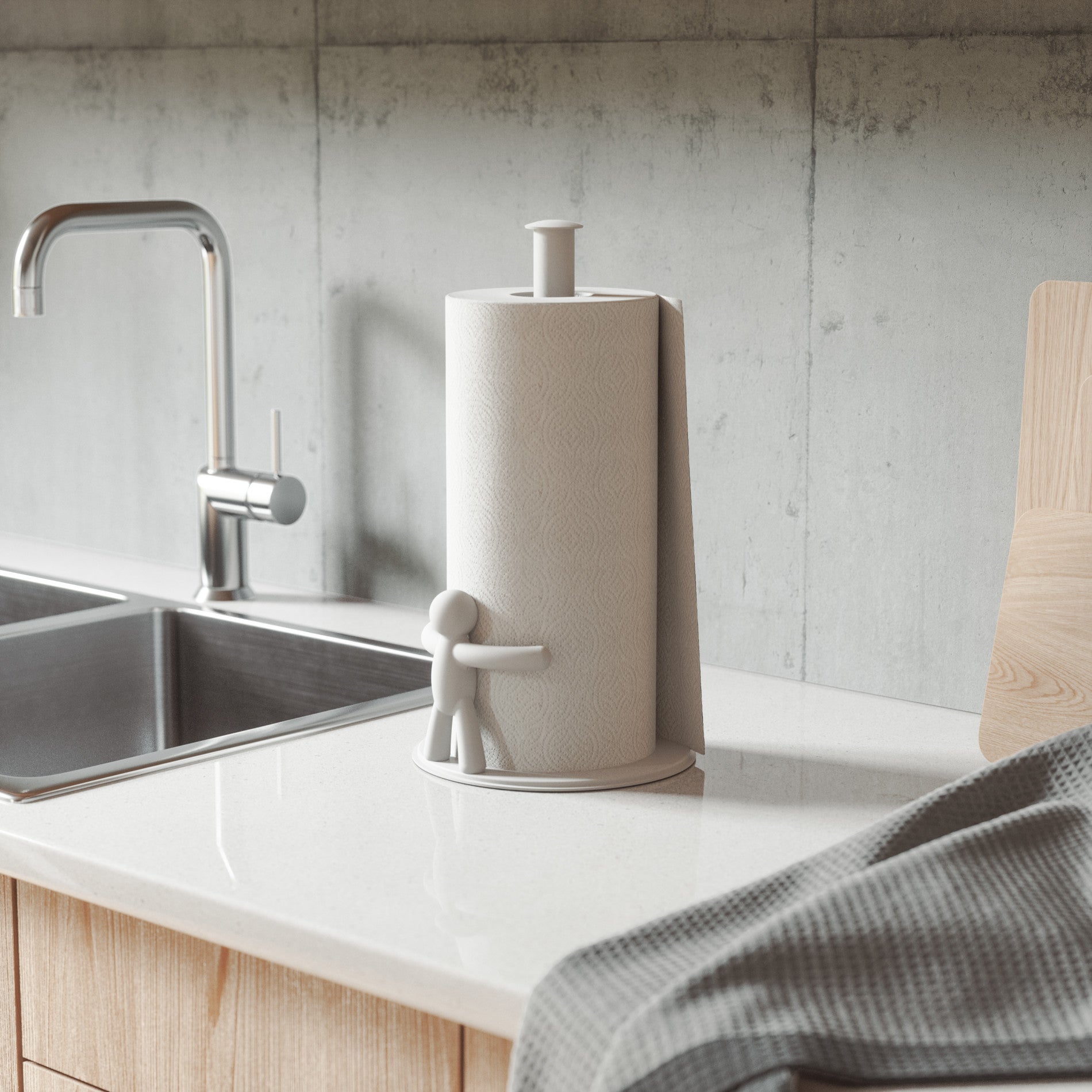 Stainless Steel Buddy Paper Towel Holder - Wall Mount or Under Cabinet - Perfect for Kitchen, Bathroom & Office Organization
