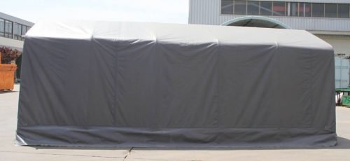 12x20x9 FT Heavy Duty Storage Building with 14.5 oz Premium PVC Cover - Weatherproof Outdoor Shed for Garden Tools, Lawn Equipment & Backyard Storage