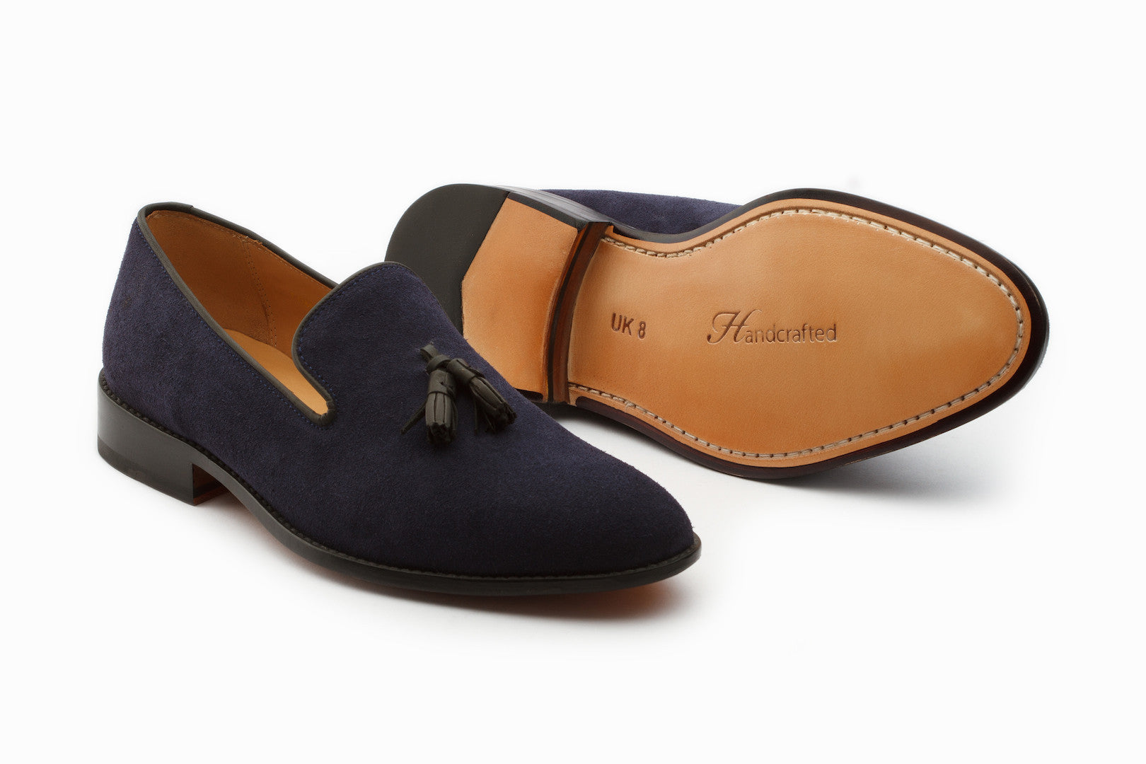 Stylish Navy Suede Tassel Loafers for Women - Comfortable Slip-On Dress Shoes for Office, Casual Outfits & Special Occasions