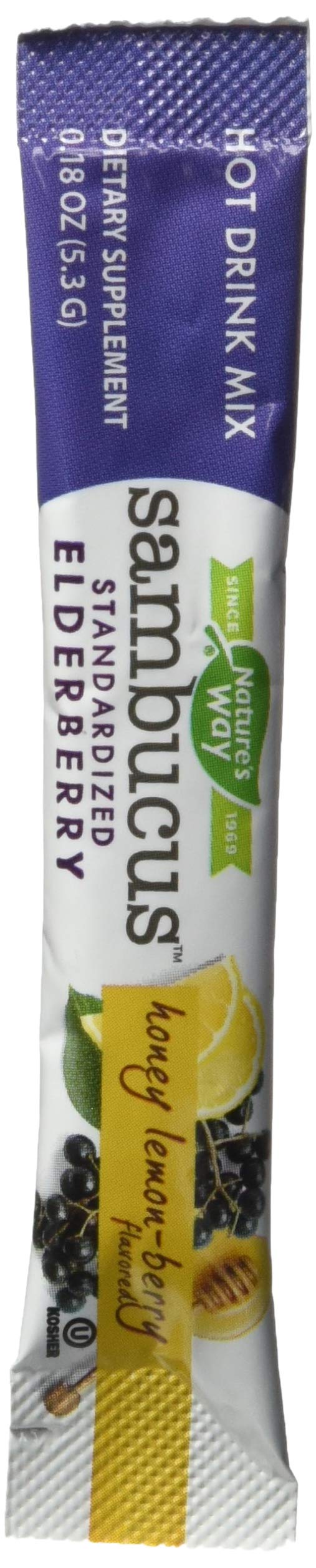 Nature's Way Sambucus Soothing Elderberry Hot Drink Mix with Vitamin C & Echinacea - Honey Lemon-Berry Flavor (10 Count, Pack of 12) | Immune Support for Cold & Flu Season, Warm Comfort Beverage for Winter Nights