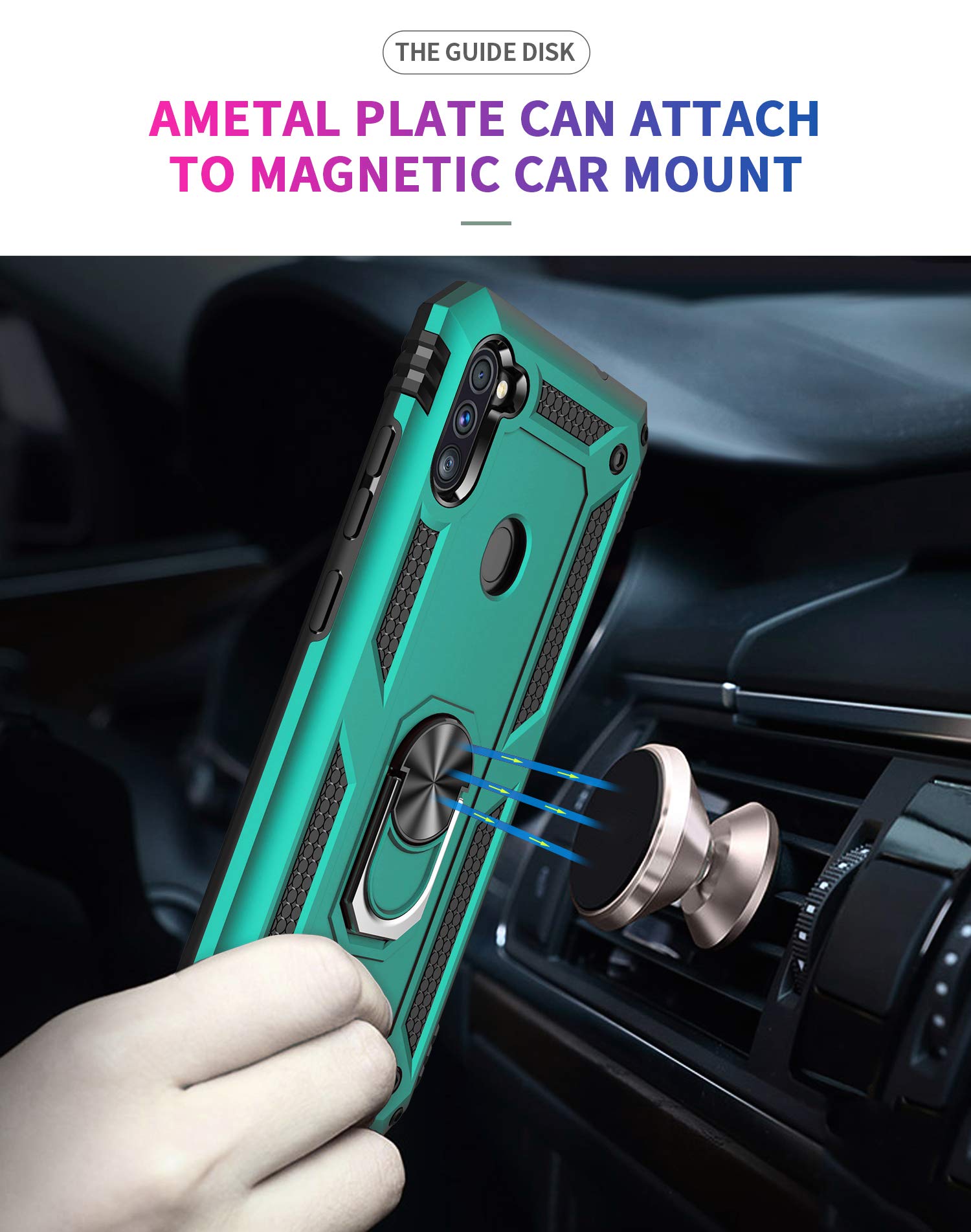 **Samsung Galaxy A11 Case - Military Grade Heavy Duty Armor Protection with HD Screen Protector & Magnetic Kickstand | Shockproof Phone Cover for Everyday Use, Travel & Outdoor Activities (Mint Green)**