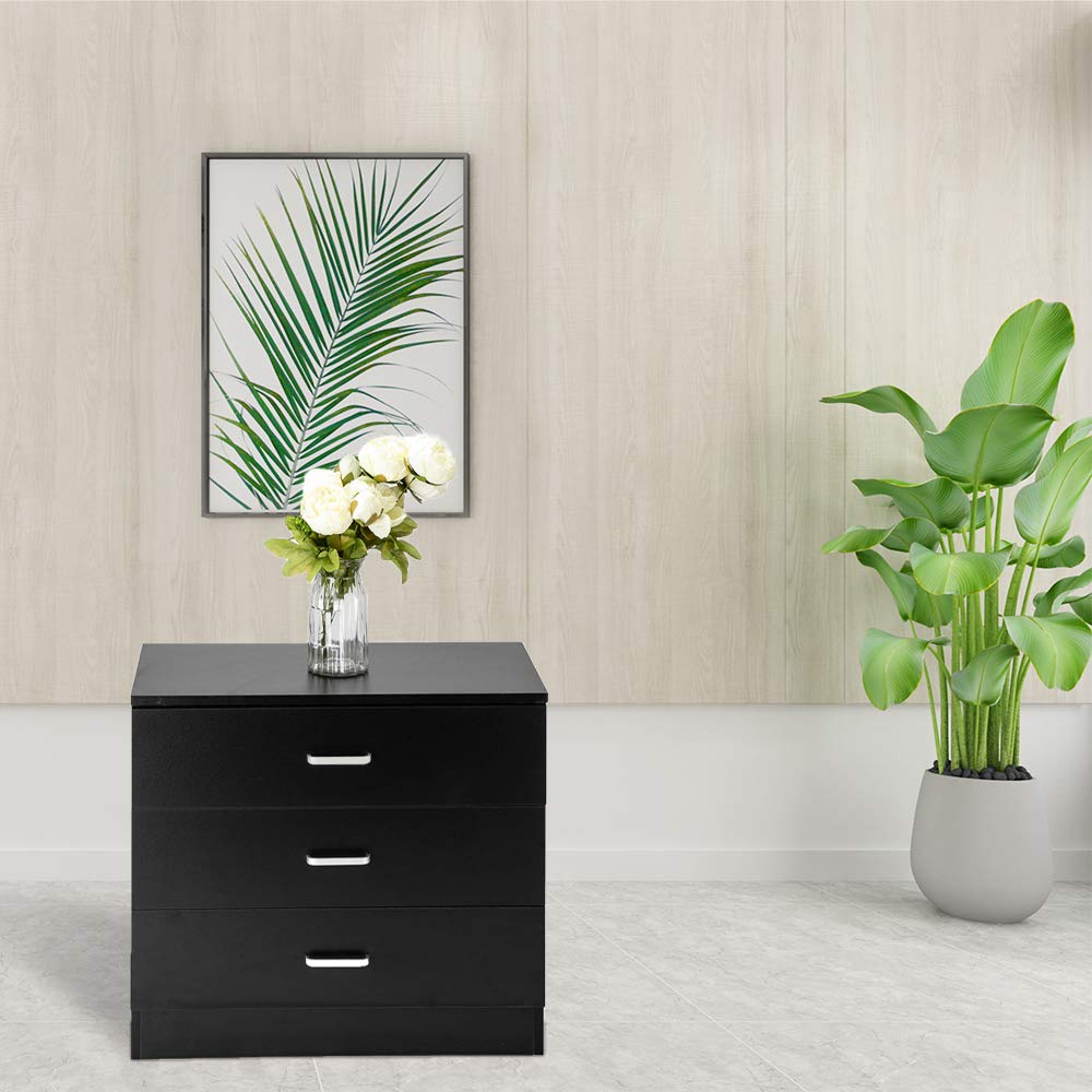 Forart Wood 3-Drawer Dresser - Modern Storage Cabinet for Bedroom, Living Room & Office - Solid Wood Chest Organizer with Smooth Gliding Drawers (Ship from USA) - Perfect for Clothes, Linens, Toys & Home Organization