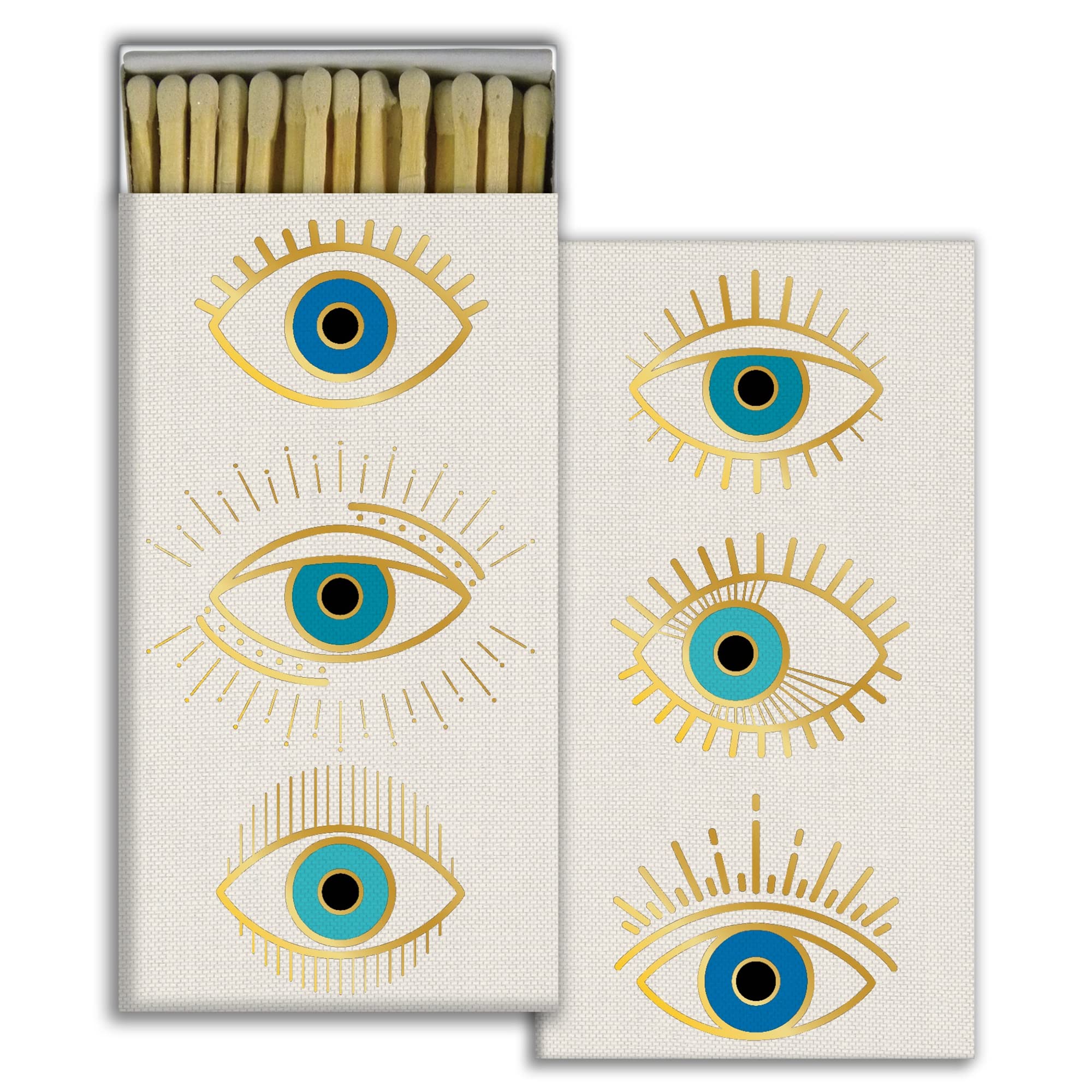 HomArt - 2-Piece Match Box Set with Eye Design - Perfect for Home Decor, Gifts, and Party Favors