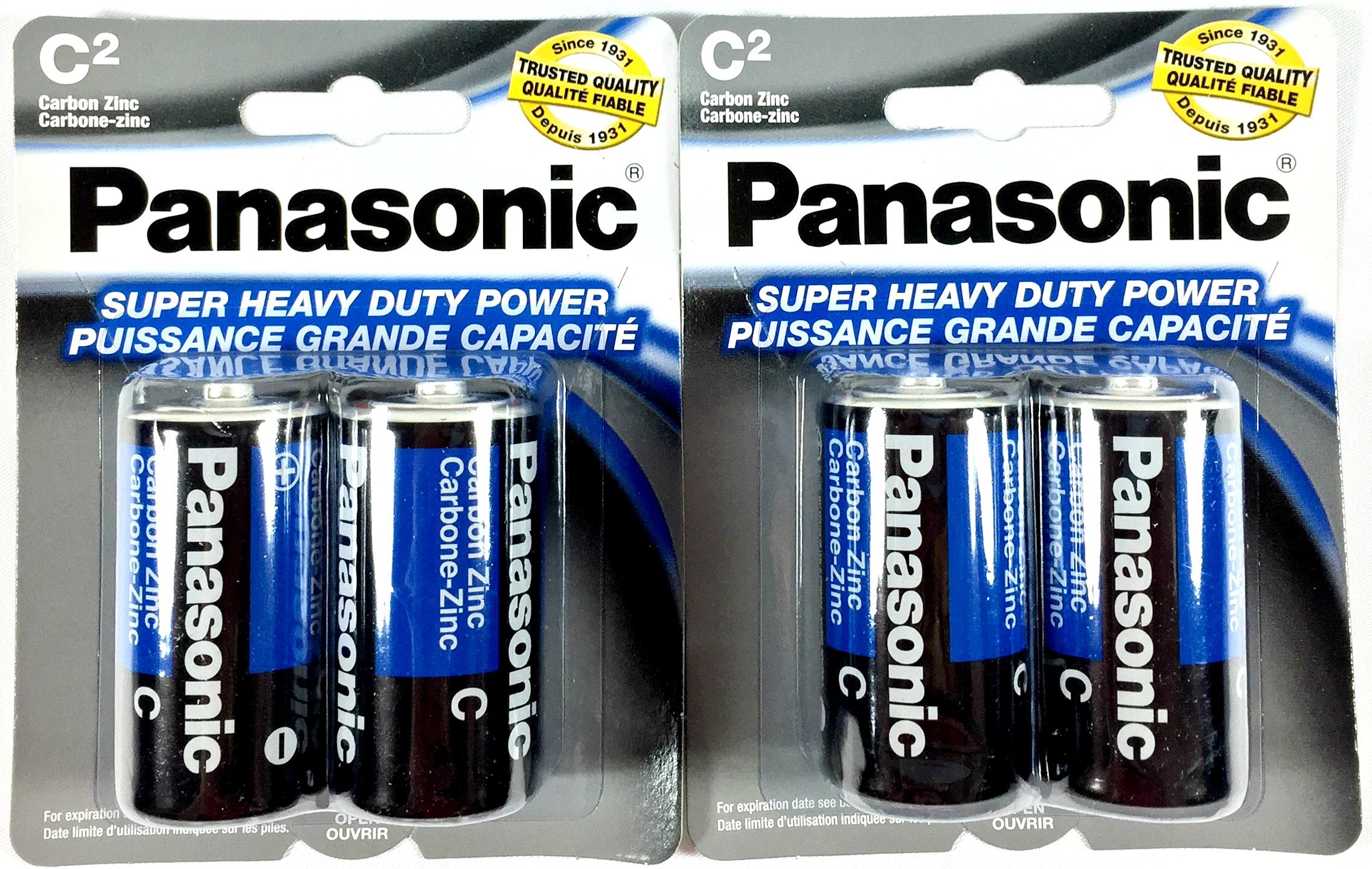 Panasonic Super Heavy Duty C Size Zinc Carbon Batteries - 4 Pack | Long-Lasting Power for Flashlights, Toys, Radios & Emergency Kits