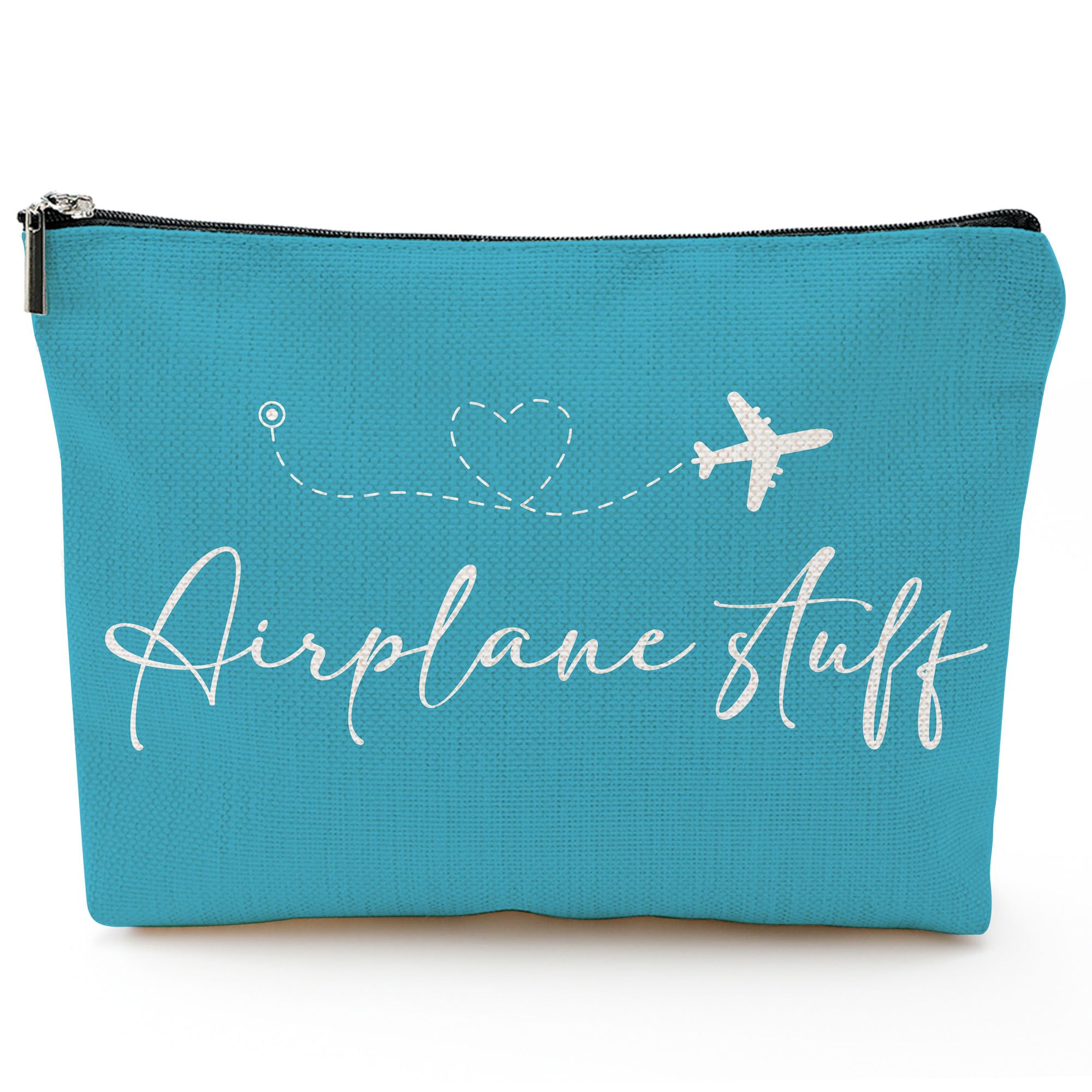 Stylish Airplane Travel Makeup Bag for Women - Perfect Cosmetic Organizer with Zipper for Purse | Great Birthday Gift for Mom, Christmas Present for Sister/Daughter, Bridesmaid & Friendship Gift | Ideal for Travel, Weekend Getaways & Daily Use