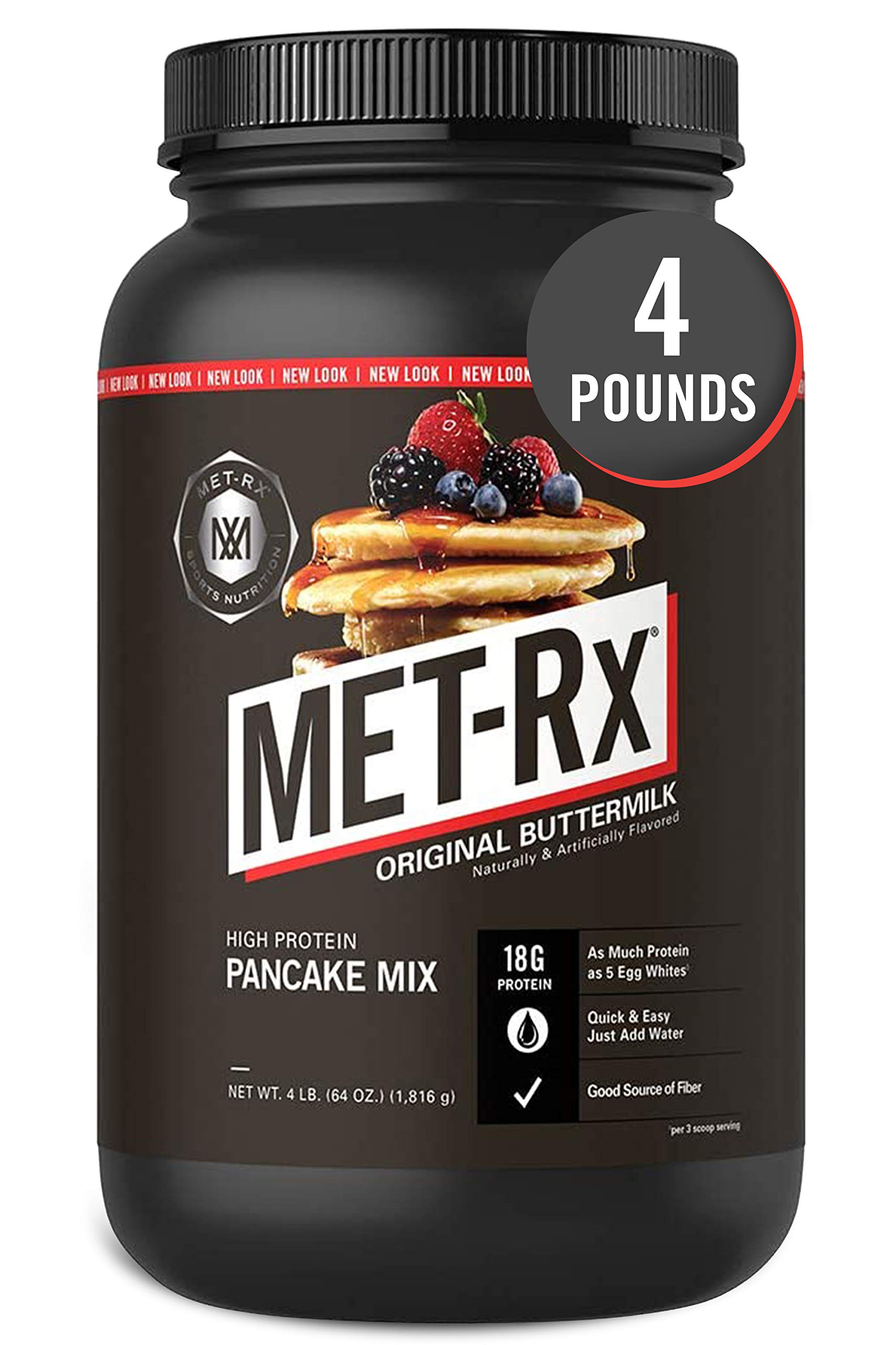 MET-Rx High Protein Pancake Mix, Original Buttermilk Flavor - 4 lb Bag | High Protein Breakfast for Athletes & Fitness Enthusiasts | Perfect for Post-Workout Recovery & Healthy Morning Meals