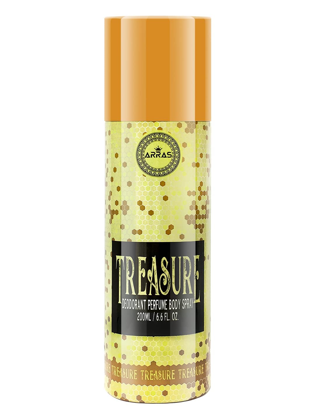 Arras Treasure Men's Deodorant Spray - 200ml Long-Lasting Fragrance, 24-Hour Odor Protection, Fresh & Classic Scent for Men - Ideal for Gym, Work & Daily Use (Pack of 1)
