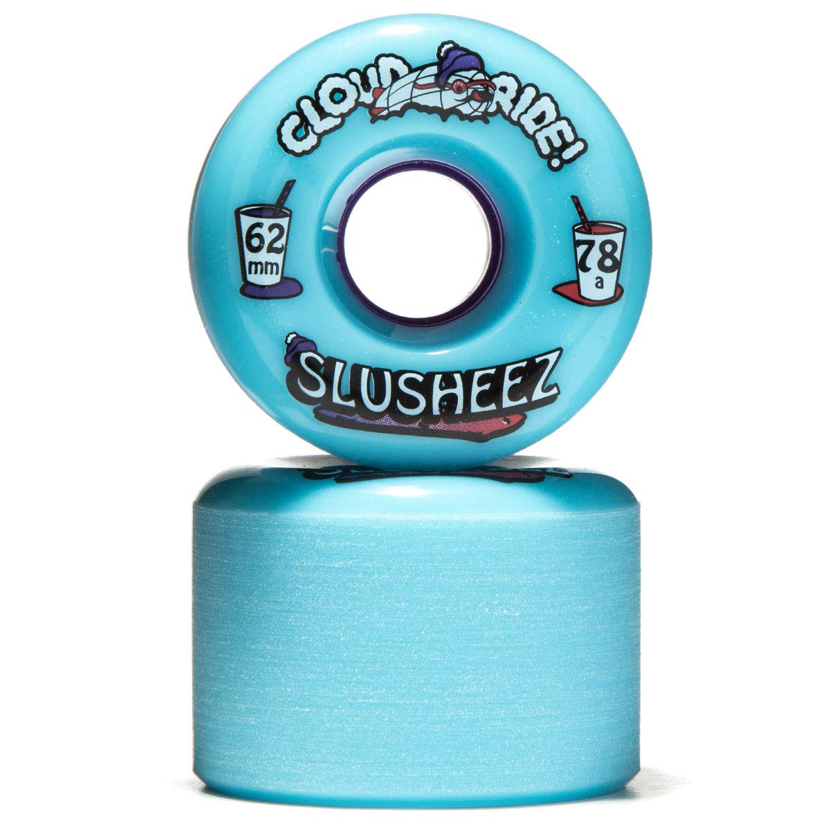 Slusheez 62mm 78a Longboard Wheels - Premium Urethane Skateboard Wheels for Smooth Cruising & Carving - Perfect for Downhill, Freeride & Commuting