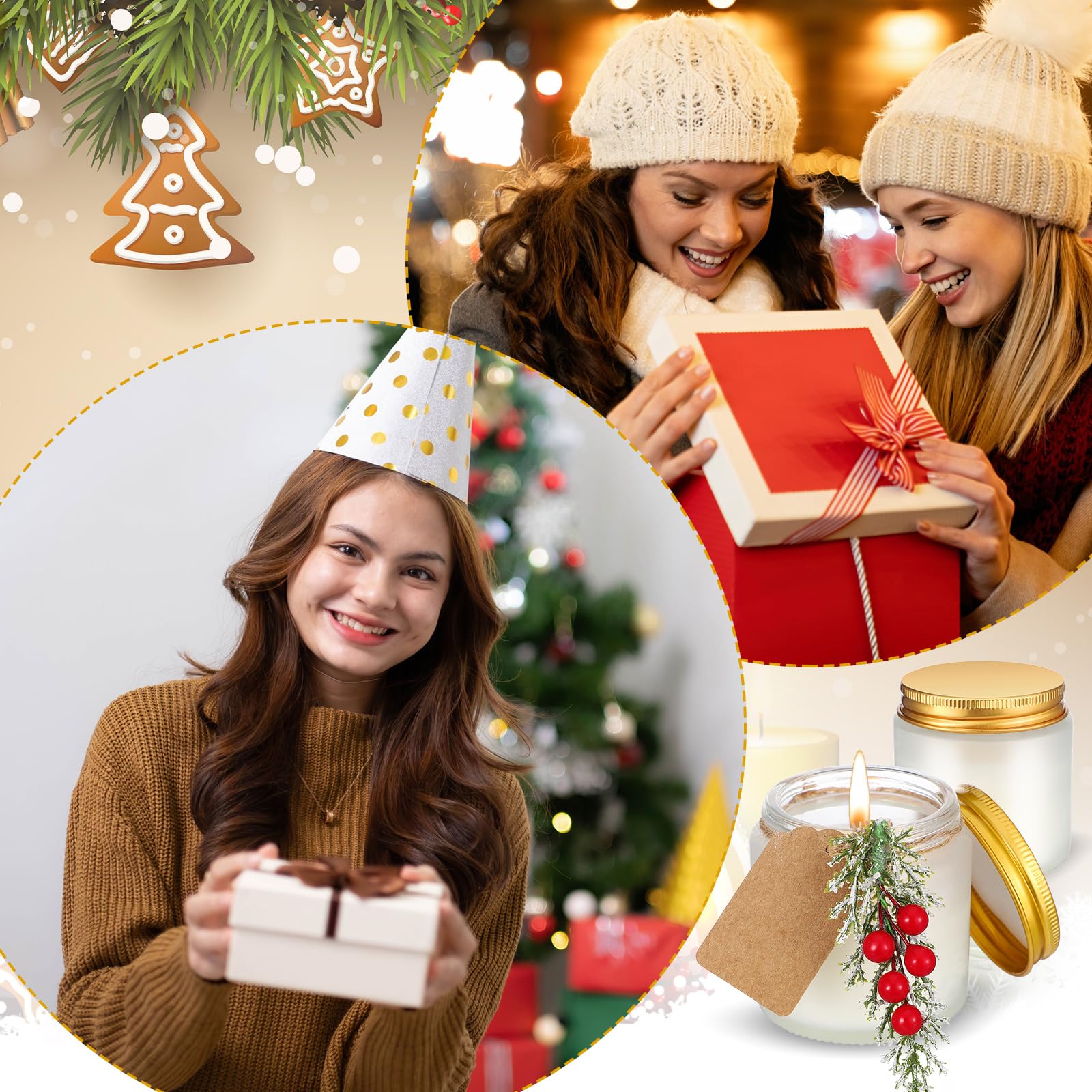 12 Pack Christmas Candles Bulk - Scented Holiday Candles Set for Home Decor, Table Centerpiece & Gifts | Aromatherapy Candles for Women, Coworkers | Perfect for Christmas Decorations, Parties & Relaxation