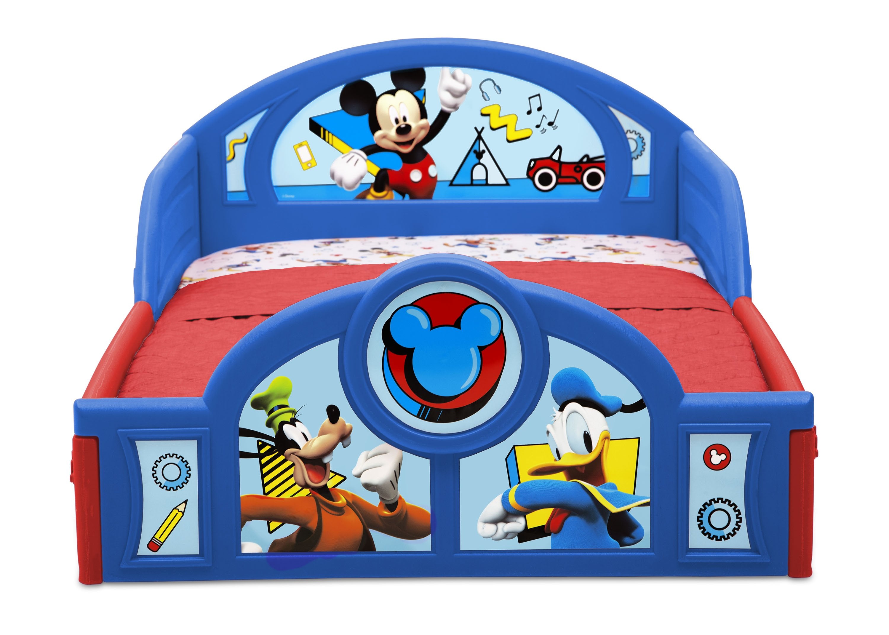 Disney Mickey Mouse Toddler Plastic Sleep and Play Bed - Cozy & Safe for Kids' Bedroom, Nursery, or Daycare