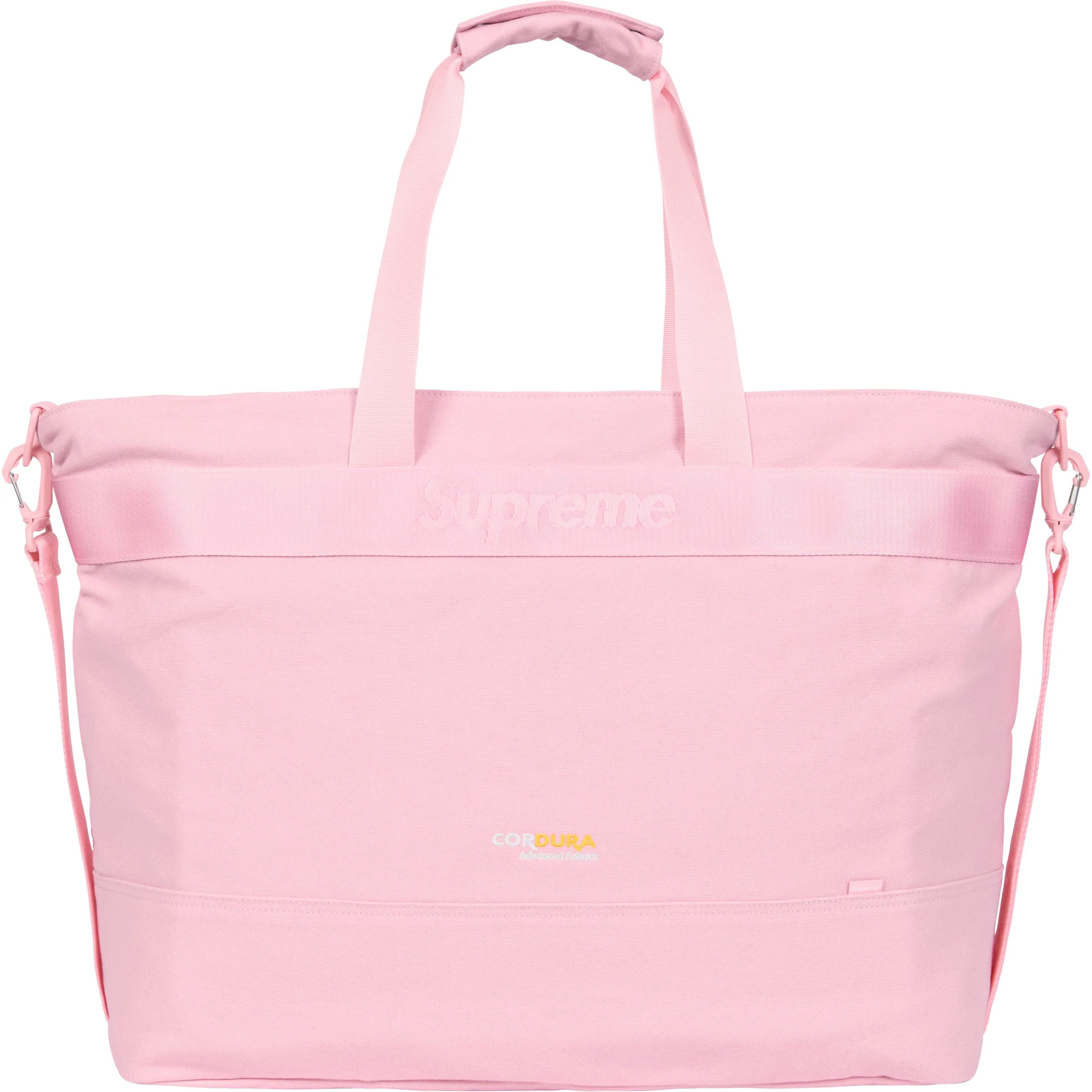Supreme SS25 Light Pink Tote Bag - Stylish & Durable for Shopping, Beach, and Everyday Use