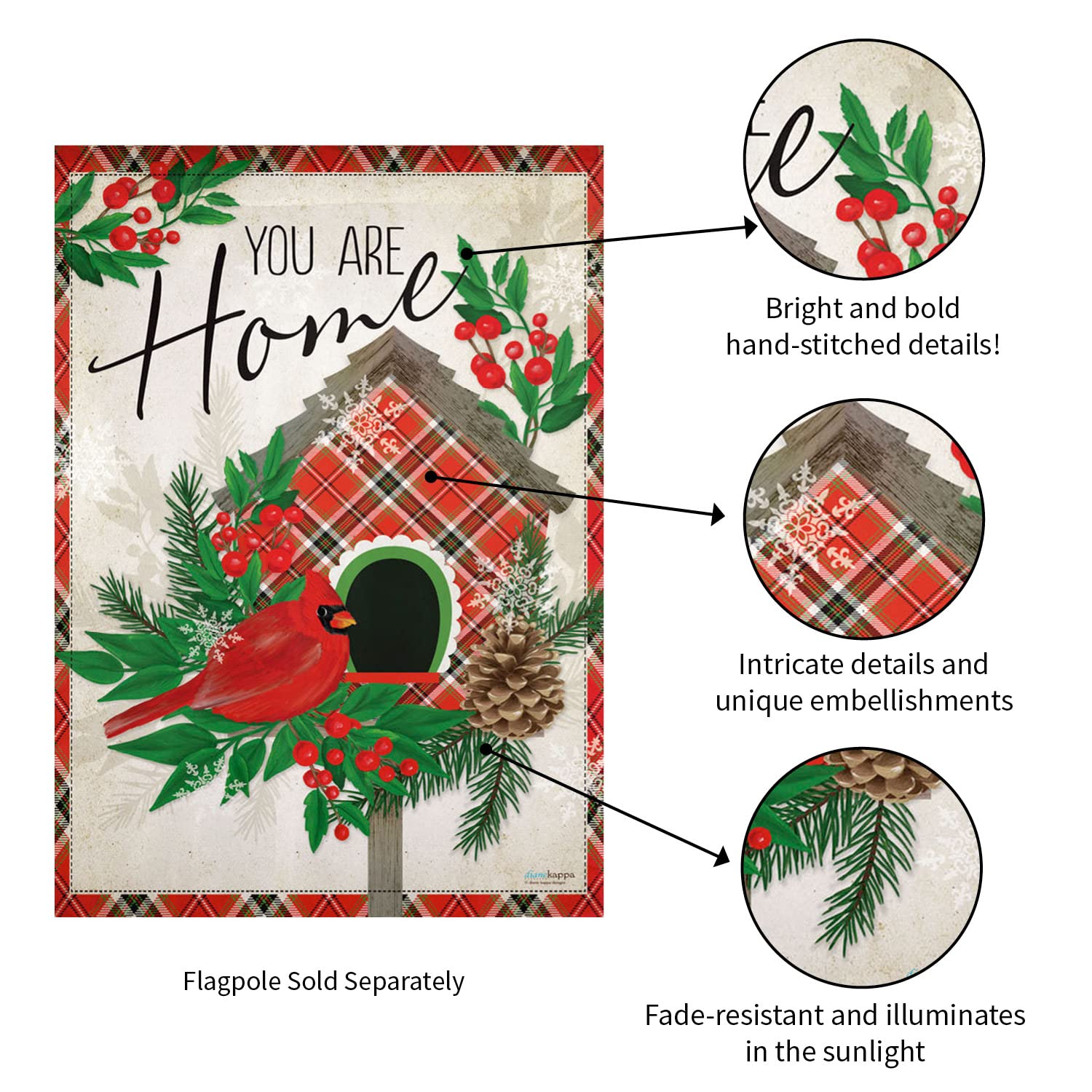 Evergreen Tartan Birdhouse with Suede Flag - Decorative Garden Birdhouse for Outdoor & Patio Decor - Perfect for Backyard, Garden, and Bird Watching Enthusiasts