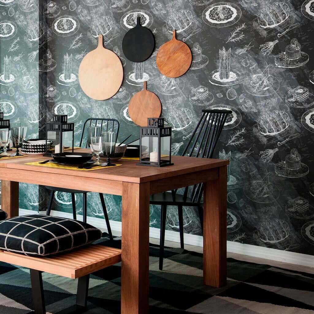 Black Bohemian Tile Adhesive Peel and Stick Removable Wallpaper 5816 - Self-Adhesive Decorative Wall Covering for Kitchen Backsplash, Bathroom, and Home Decor