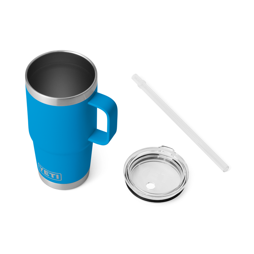 Yeti Rambler® 25 oz Stainless Steel Insulated Tumbler with Straw Lid - Big Blue Wave - Keep Drinks Cold for Hours - Perfect for Camping, Hiking & Outdoor Adventures