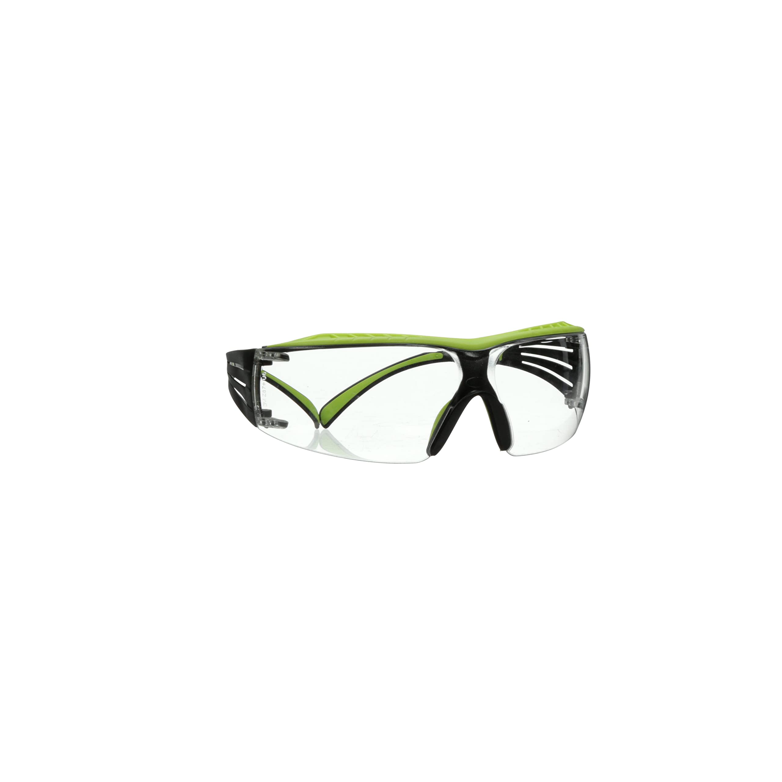 3M SecureFit 400X Safety Glasses - ANSI Z87.1 Certified, Anti-Fog & Scratch Resistant Clear Lenses, Lightweight Green/Black Frame with Brow Guard - Perfect for Construction, Woodworking, Lab Work and DIY Projects