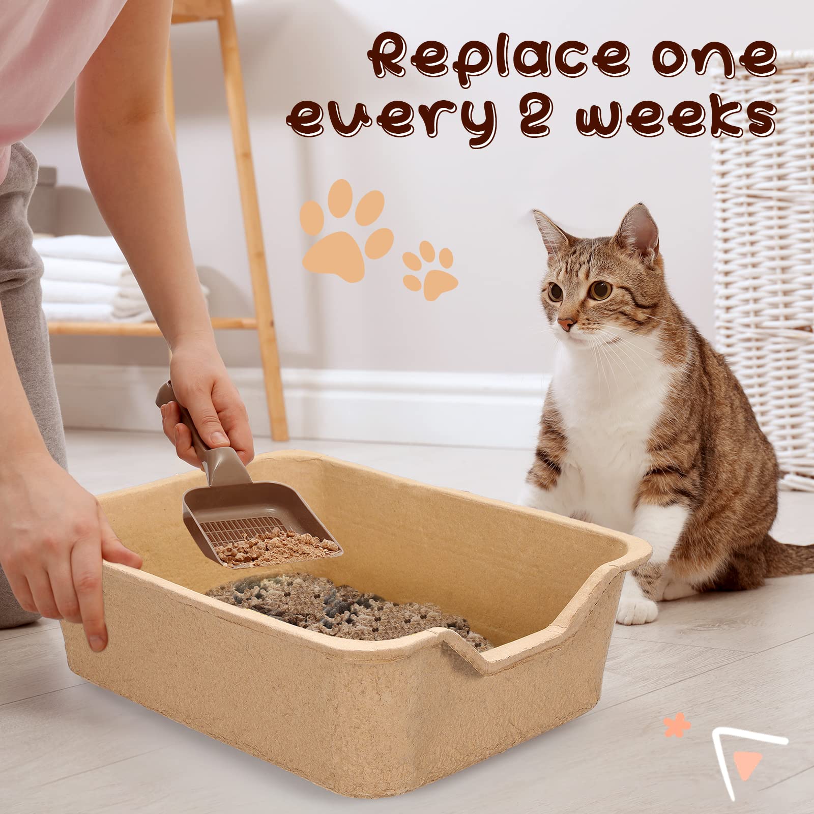 Harloon 10 Pack Extra Large Disposable Cat Litter Boxes - 22.4