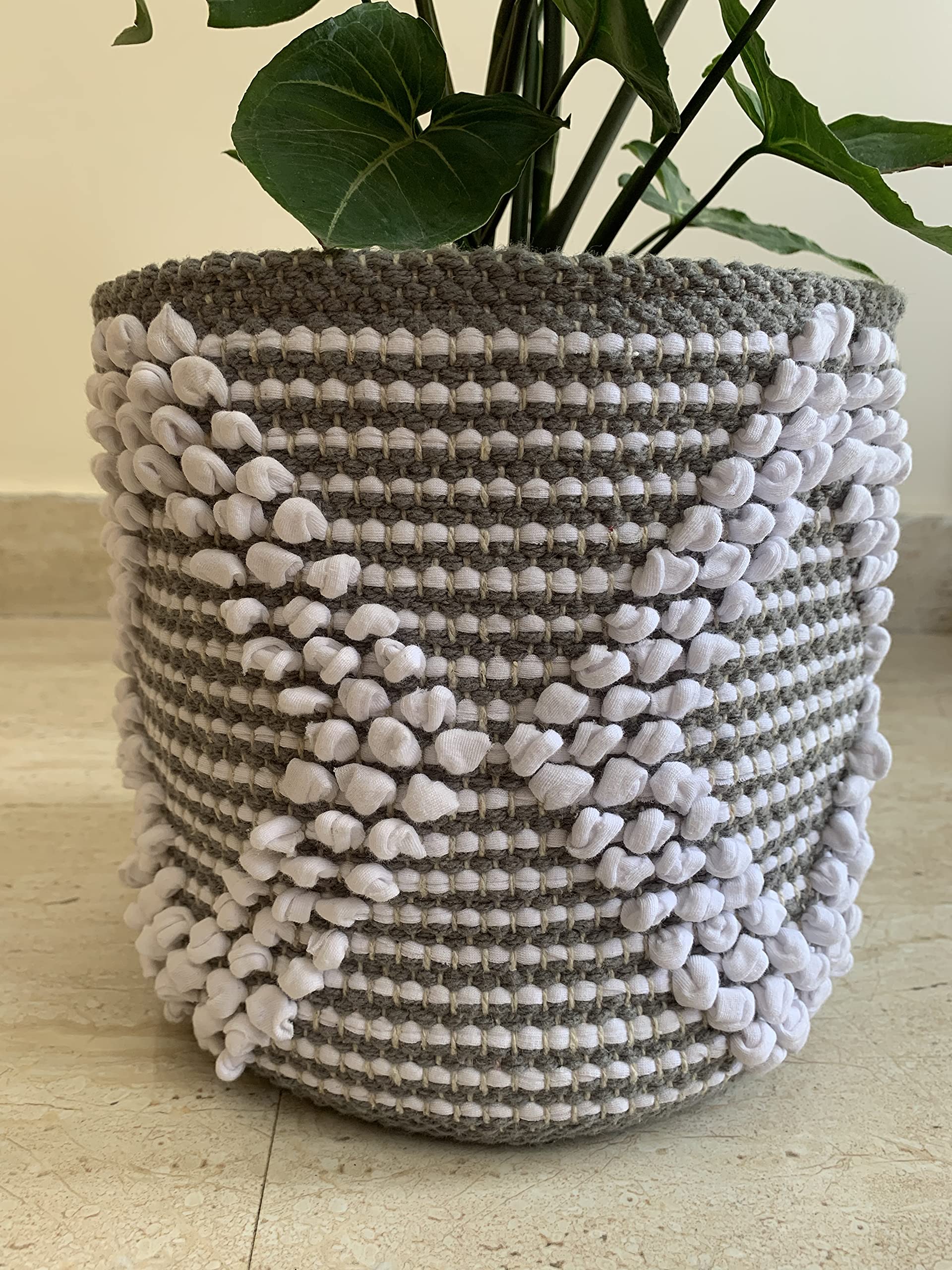Boho Hand Woven Plant Basket - 8