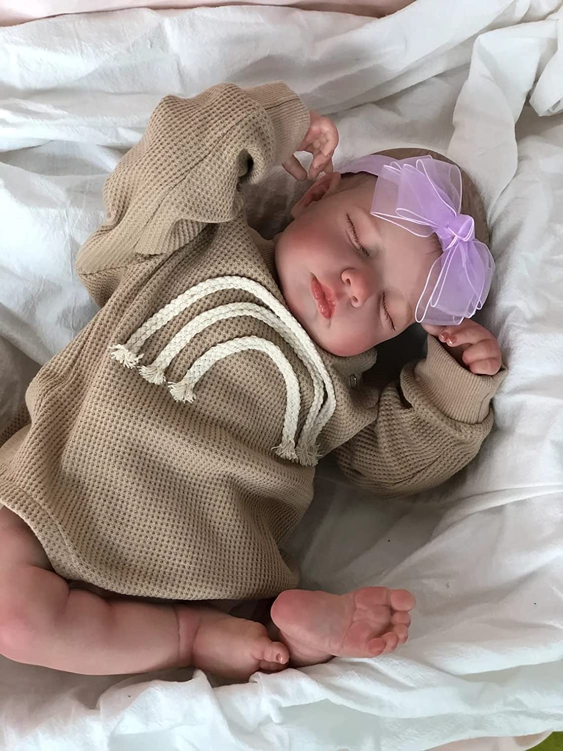 20 Inch Lifelike Weighted Silicone Reborn Baby Doll - Realistic Newborn Toddler Girl Toy for Kids Age 3+, Perfect for Role Play, Gift Giving & Emotional Comfort