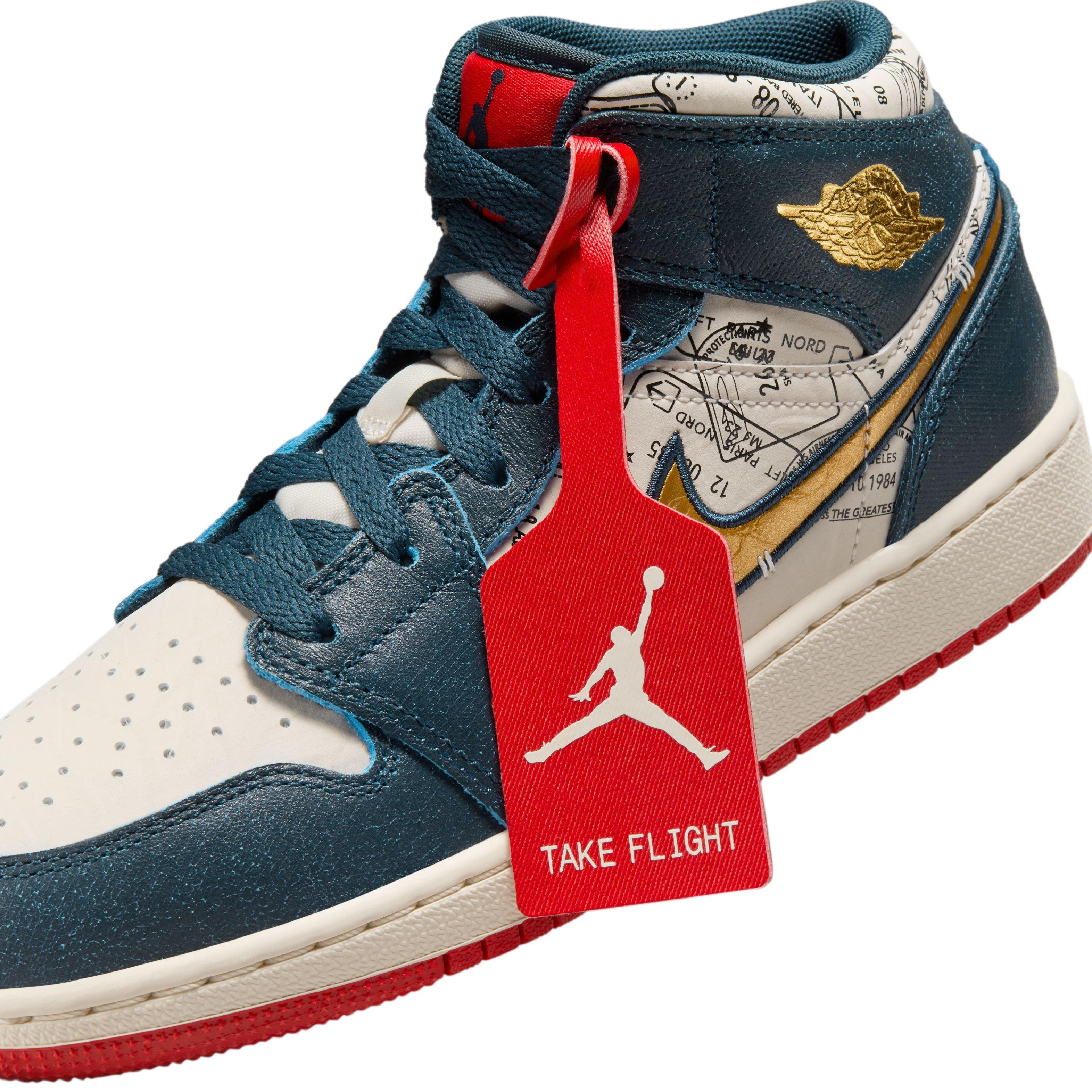 Kids Air Jordan 1 Mid SE 'Take Flight' Basketball Shoes - Comfortable Sneakers for Boys & Girls - Perfect for School, Sports & Casual Wear
