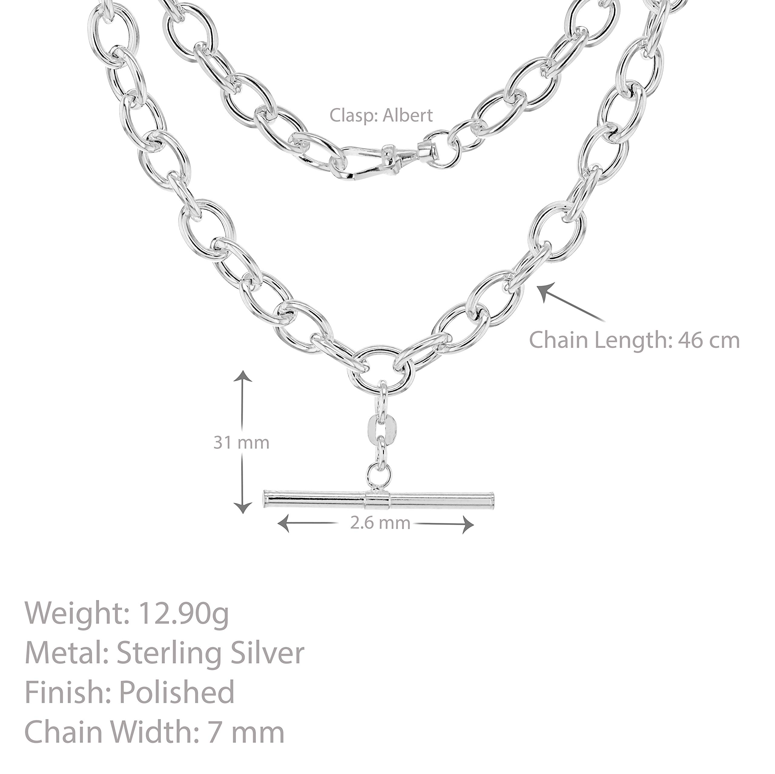 Sterling Silver T-Bar Belcher Chain for Women - Elegant Tuscany Silver Jewelry - Perfect for Layering, Gifts & Everyday Wear