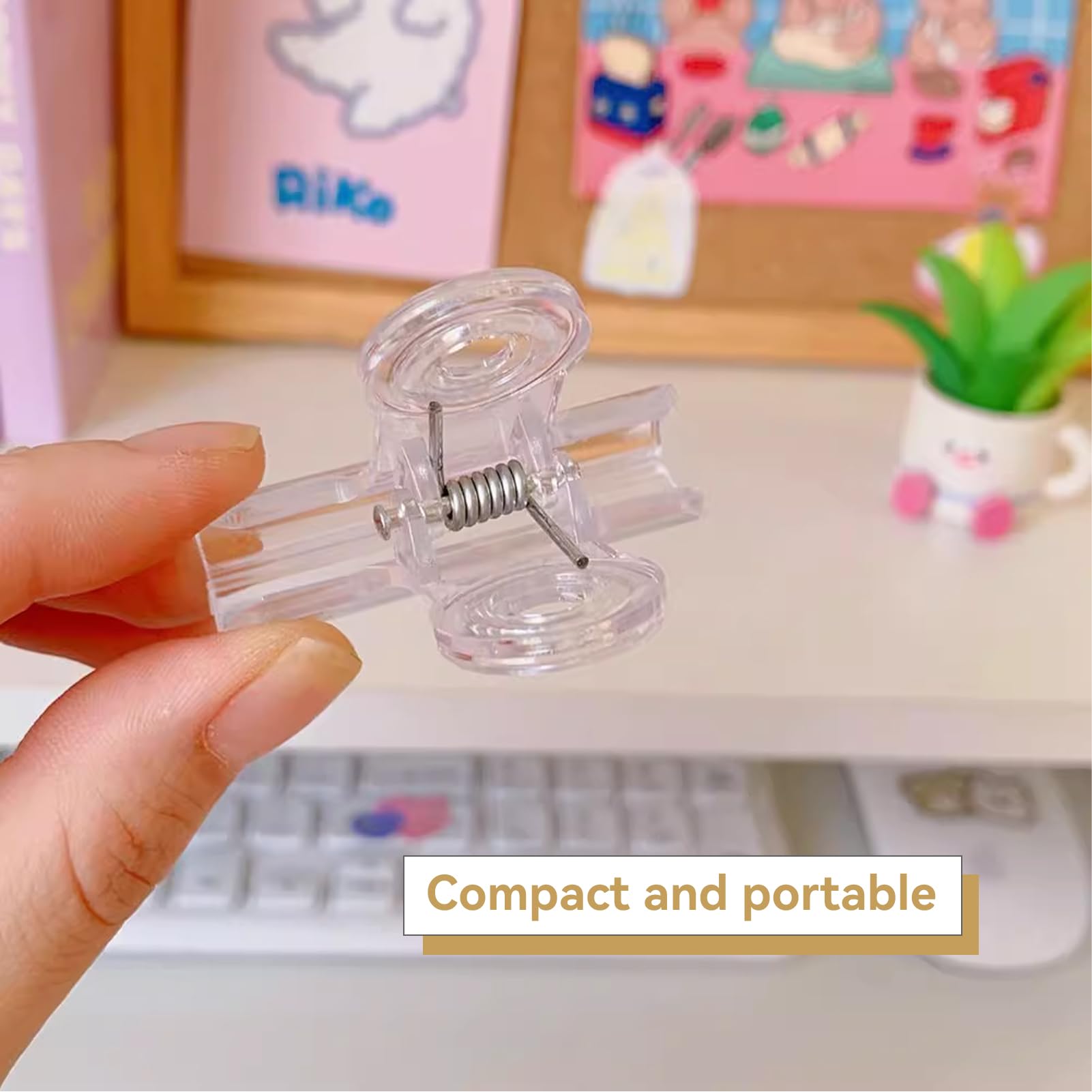 4Pcs Clear Plastic Chip Bag Clips - Food Storage Clamps for Chips, Snacks & Bread | Heavy Duty Hinge Clips for Kitchen, Pantry & Office Organization | Airtight Seal to Keep Food Fresh