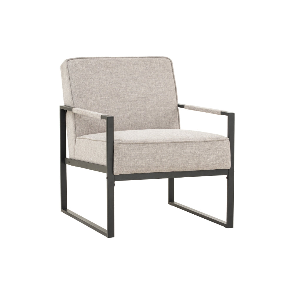 CALIBRA Single Seater Lounge Chair - Modern Black & Grey Accent Chair for Living Room, Bedroom or Office - Comfortable Reading Chair with Ergonomic Design