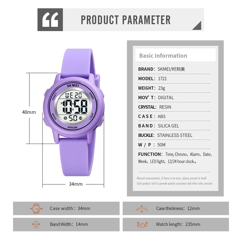 Waterproof Digital Sports Watch for Men & Women - LED Display, Stopwatch, Alarm - Perfect for Running, Swimming, Gym & Outdoor Activities