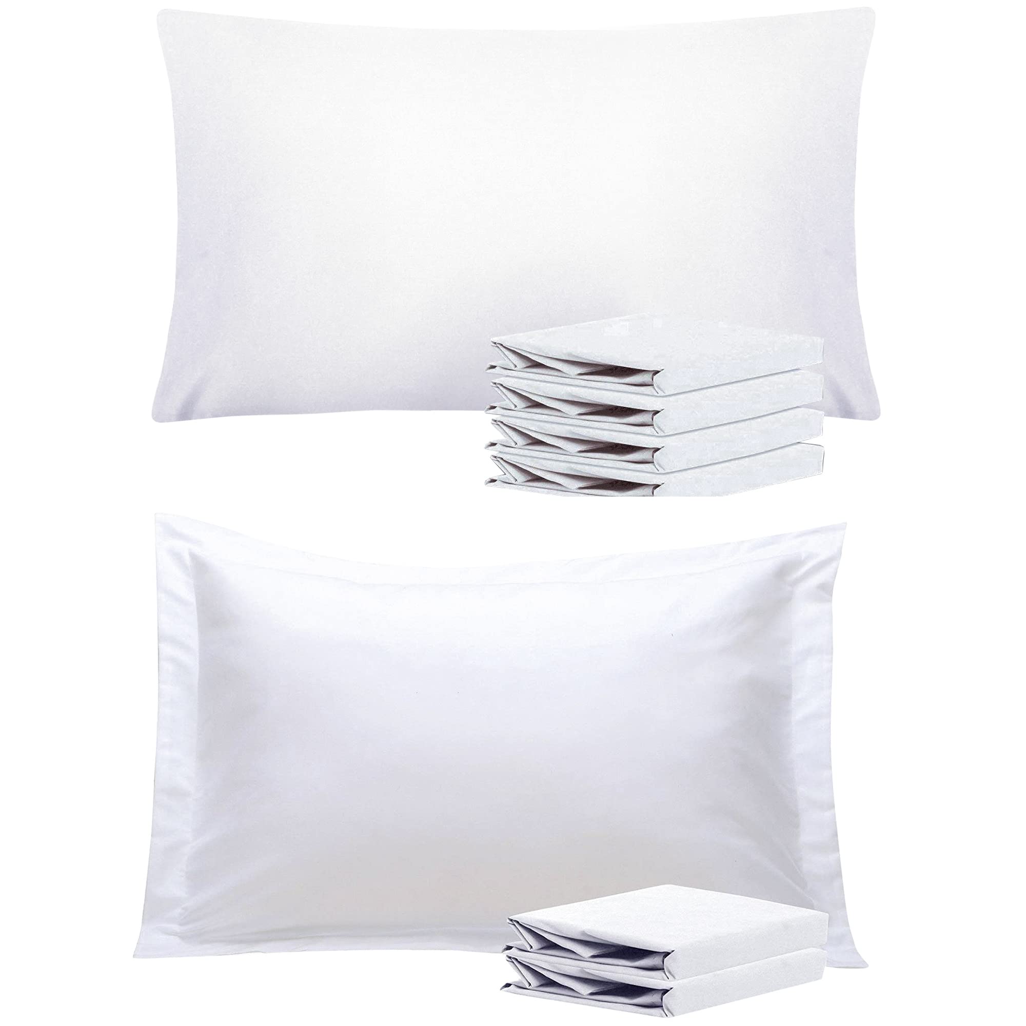 NTBAY Queen Size White Microfiber Pillowcases & Pillow Shams Set - 20 x 30 Inches - Ultra Soft Bedding for Side Sleepers & Hotel Luxury Feel