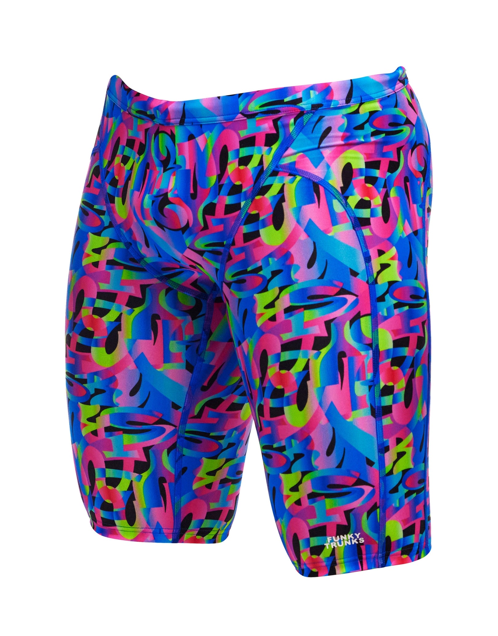 Funk & Blues Swim Training Jammers for Men - High Performance Competitive Swimwear - Perfect for Lap Swimming, Water Aerobics & Triathlon Training
