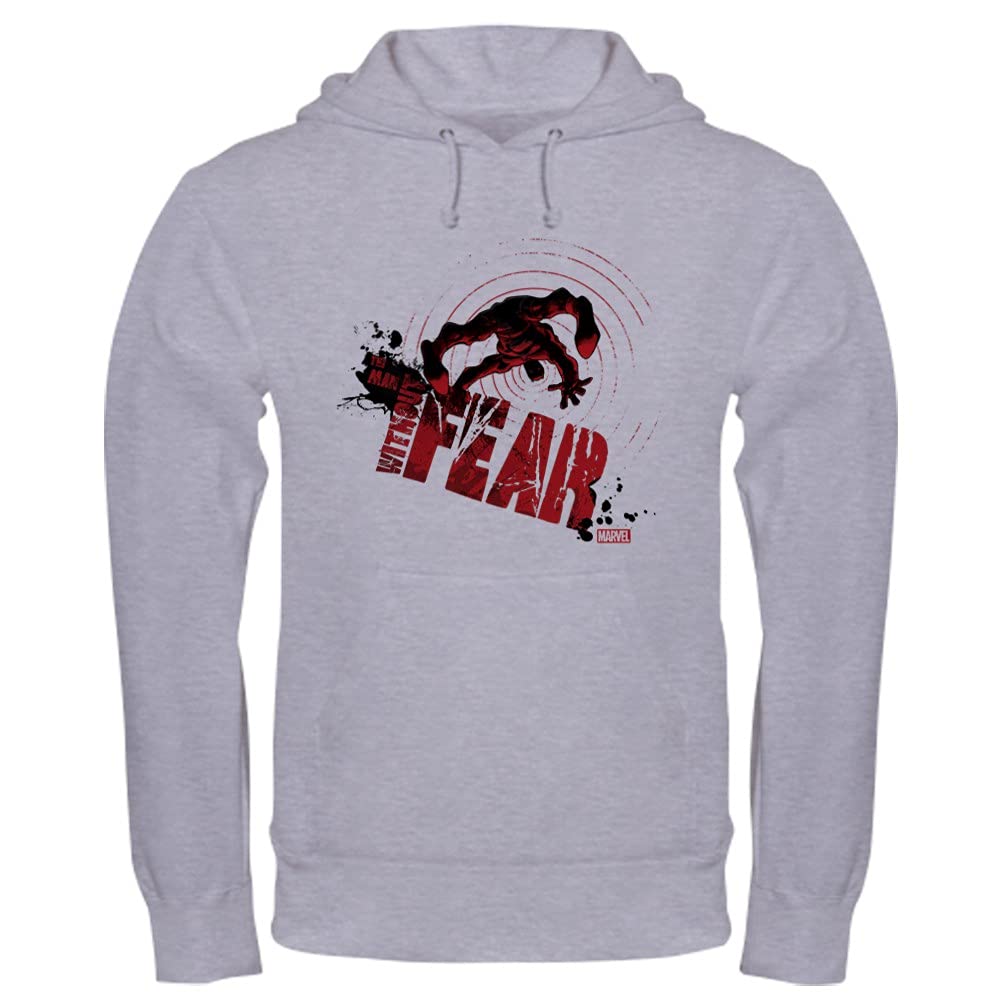 Daredevil Man Without Fear Red Hooded Sweatshirt | Marvel Comics Inspired Pullover | Casual Wear & Superhero Cosplay