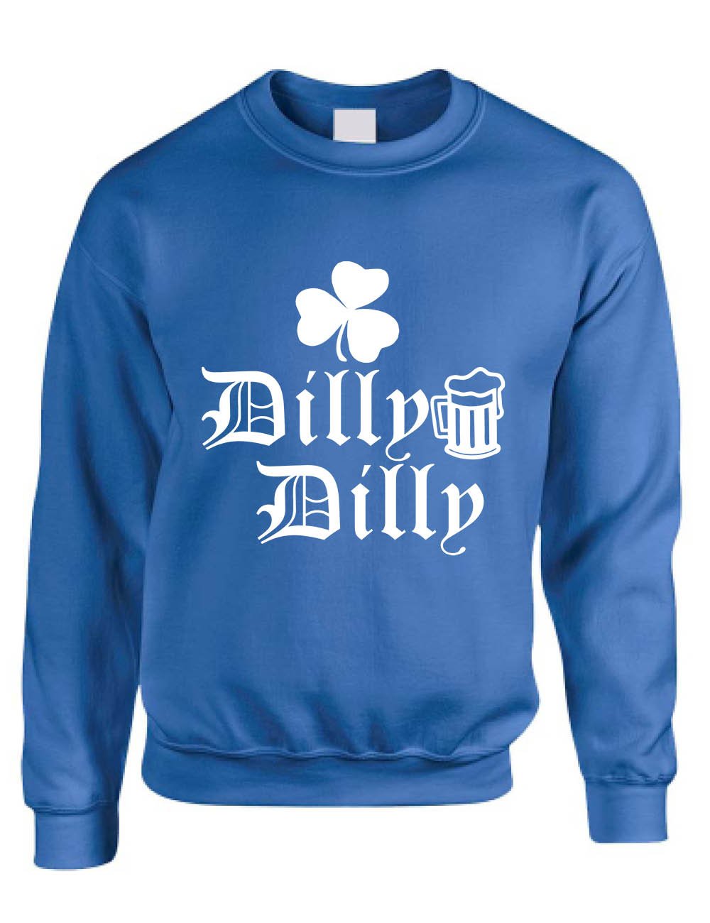 ALLNTRENDS St. Patrick's Day Sweatshirt for Adults - Irish Shamrock Print, White - Perfect for St. Paddy's Day Parties & Irish-Themed Events