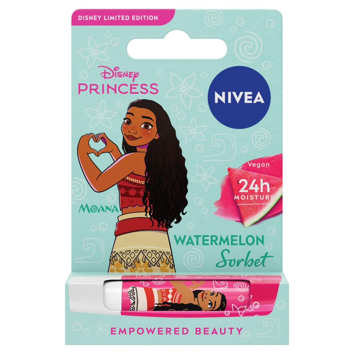 NIVEA Watermelon Shine Lip Balm (4.8g) - Organic Jojoba Oil, 24H Hydration, Moisturizing & Nourishing Lip Care Stick for Soft & Shiny Lips - Perfect for Daily Use, Travel, and Dry Weather Protection