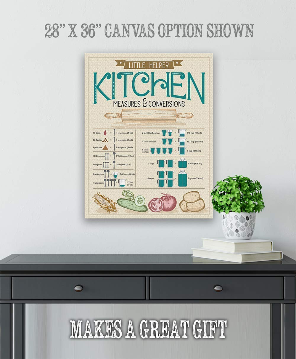 Kitchen Measurement Conversion Chart Wall Art - 16x20 Inches Unframed Print | Cooking & Baking Guide Poster | Unique Kitchen Decor for Home Chefs | Perfect Gift for Cooks & Bakers | Ideal for Kitchens, Restaurants & Culinary Schools