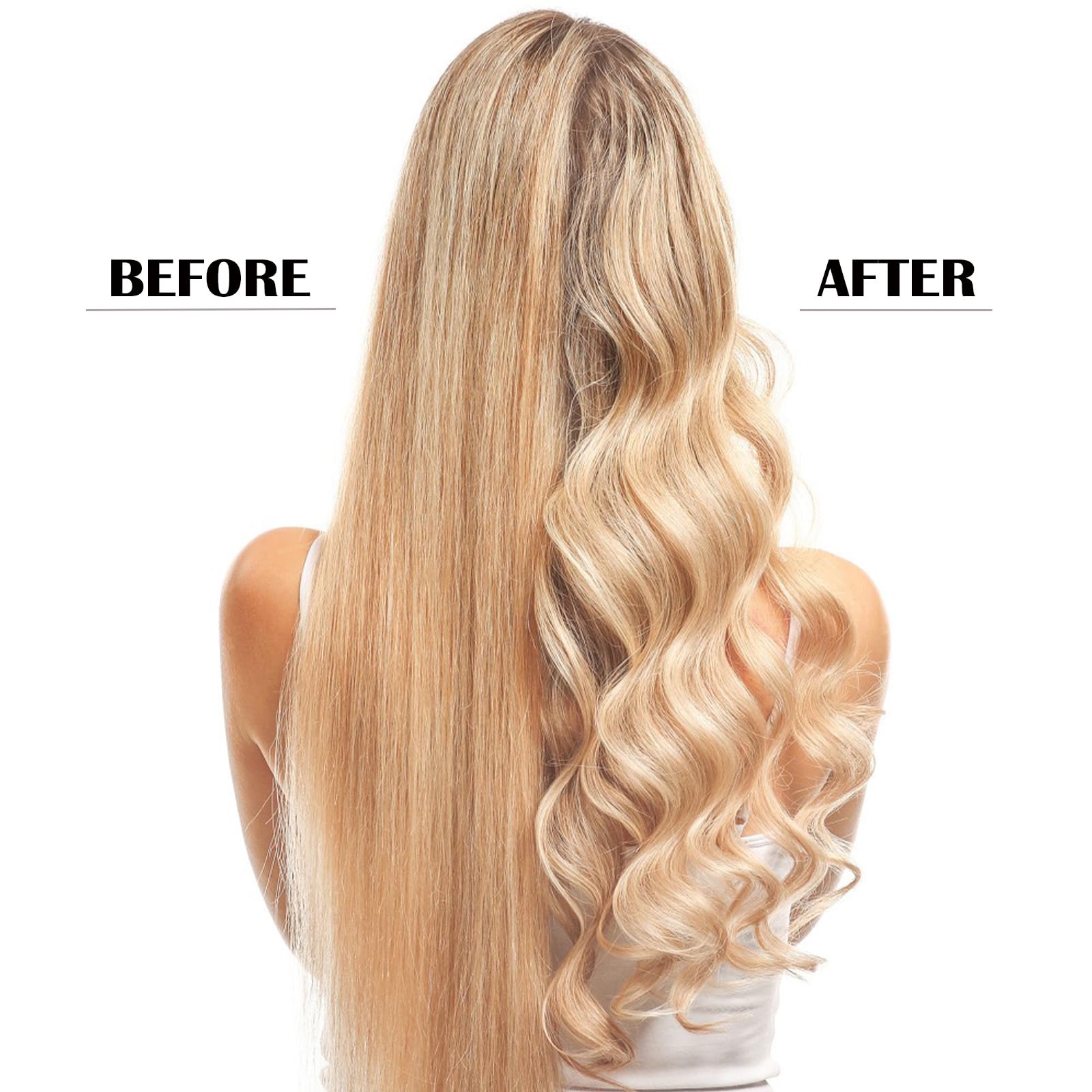 Heatless Hair Curler Set - Soft No Heat Curling Scrunchie & Headband for Long Hair | Overnight Sleeping Rollers | Perfect for Damage-Free Beach Waves & Wedding Hairstyles (Black)