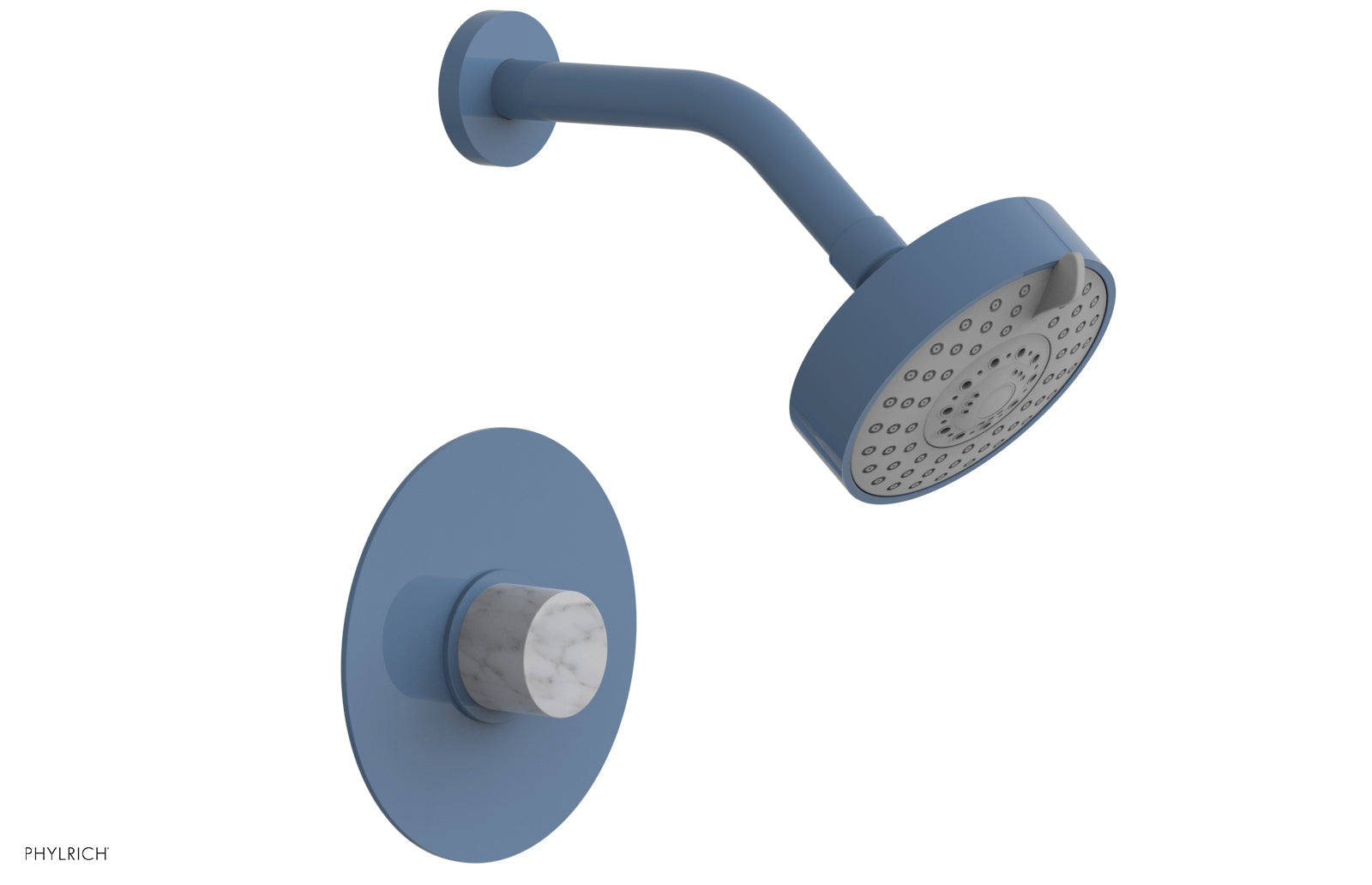 Premium White Marble Pressure Balance Shower Set - BASIC II Model 230-23 | Modern Bathroom Upgrade for Spa-Like Experience