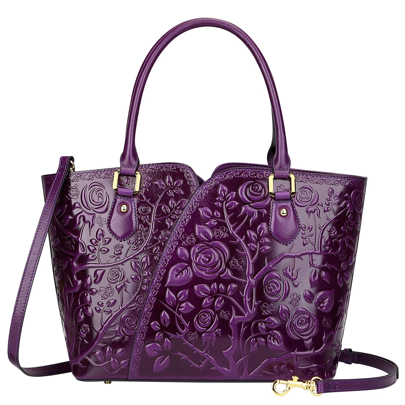 PIJUSHI Women's Floral Print Designer Handbags - Elegant Top Handle Satchel Purse for Work, Travel & Everyday Use