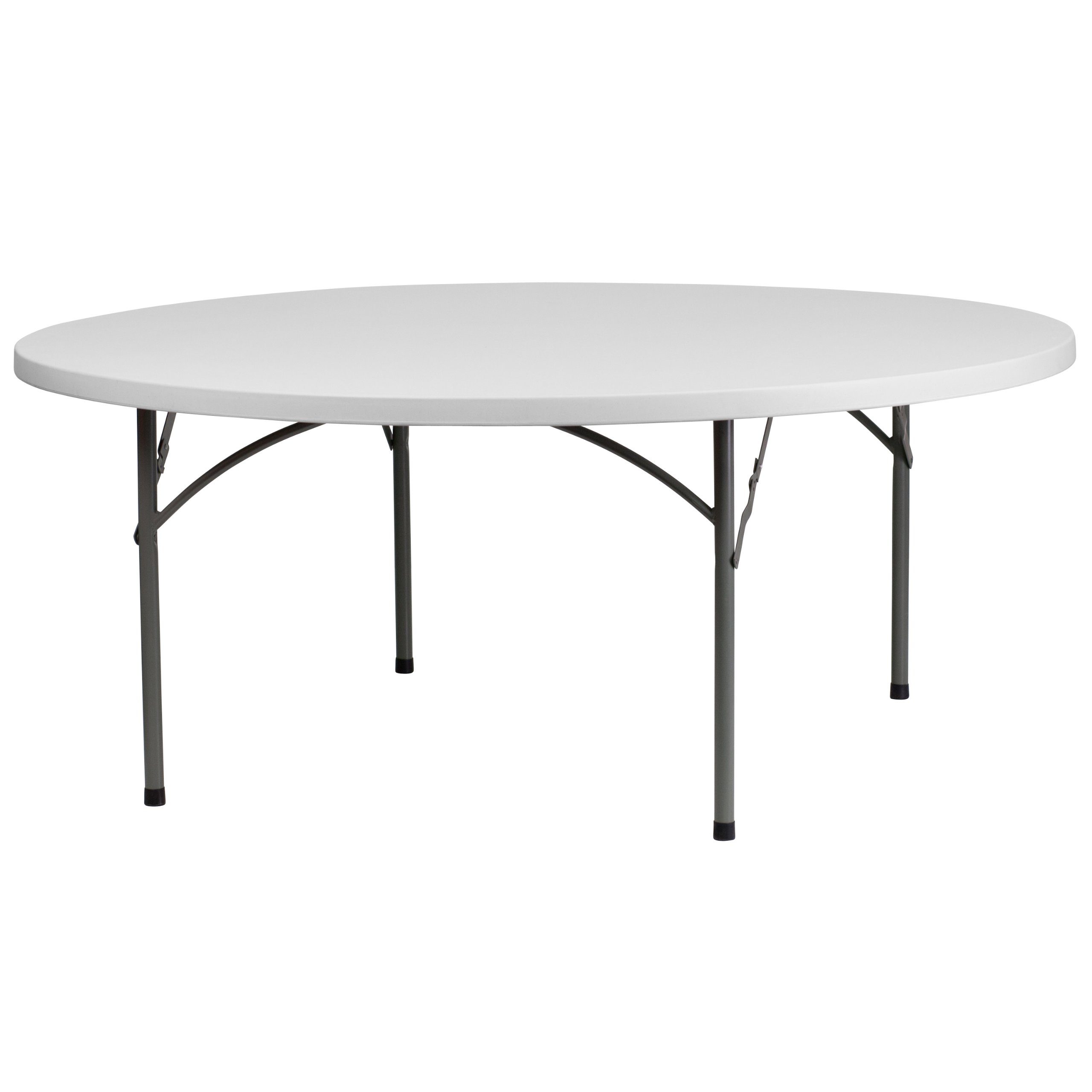 Flash Furniture Kathryn 6-Foot Round Plastic Folding Table - Portable Banquet Table for Indoor & Outdoor Events, Parties, Picnics & Camping - White