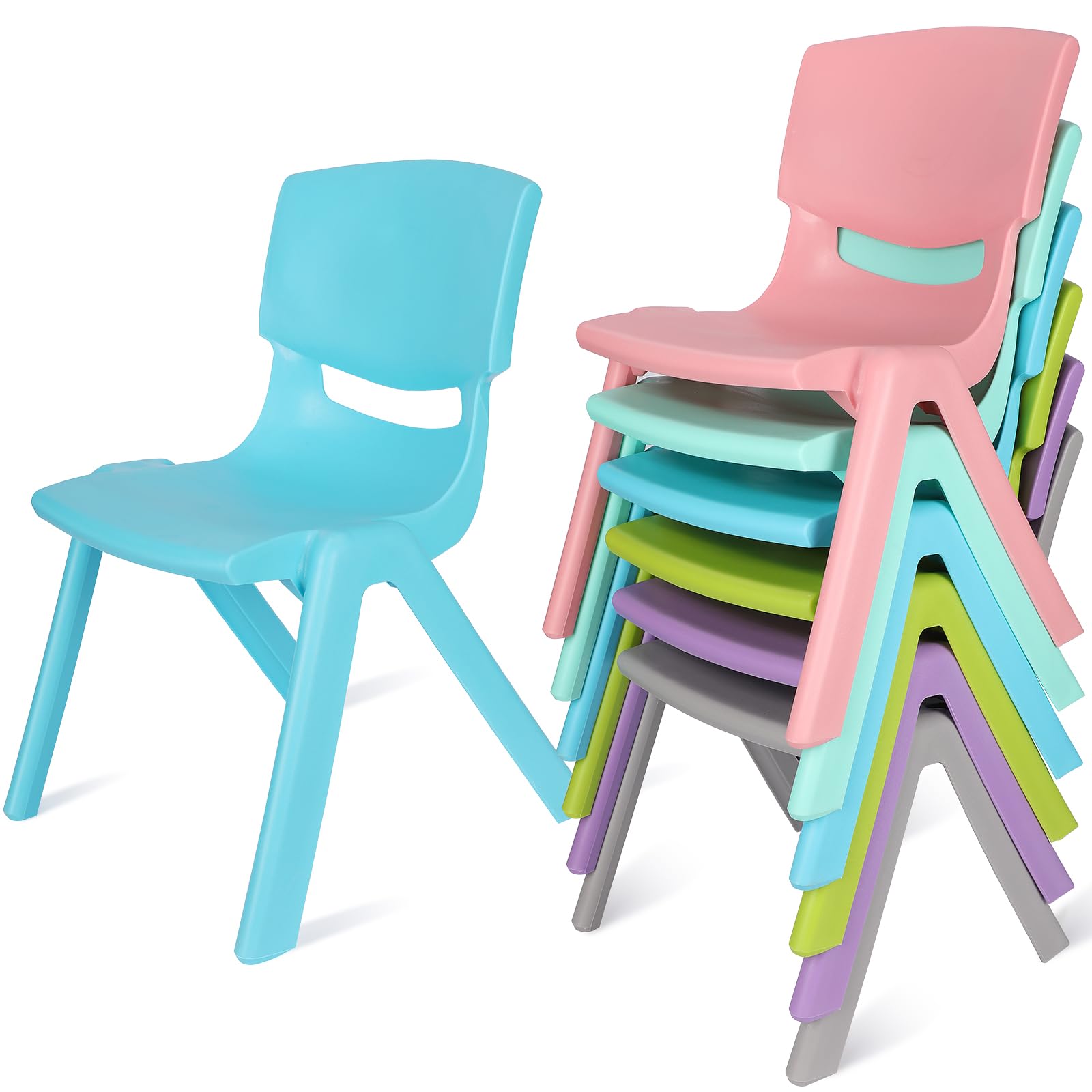12-Pack Kids Plastic Stacking Chairs, 12