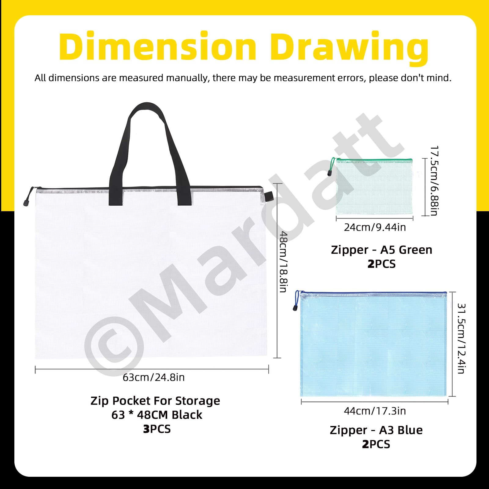 7-Piece Waterproof Art Portfolio Storage Bags Set - 19